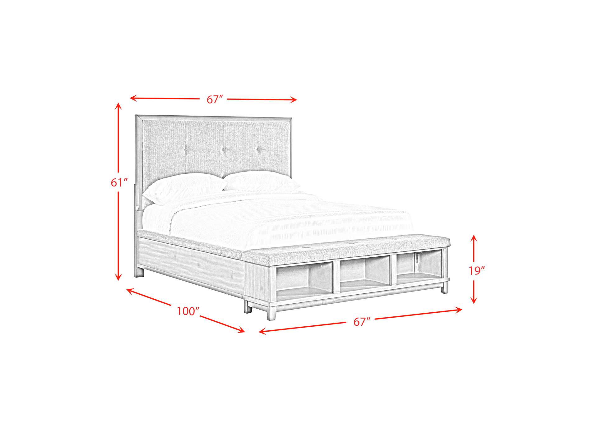 Jolene Queen Storage 5 Piece Bedroom Set In Grey,Elements
