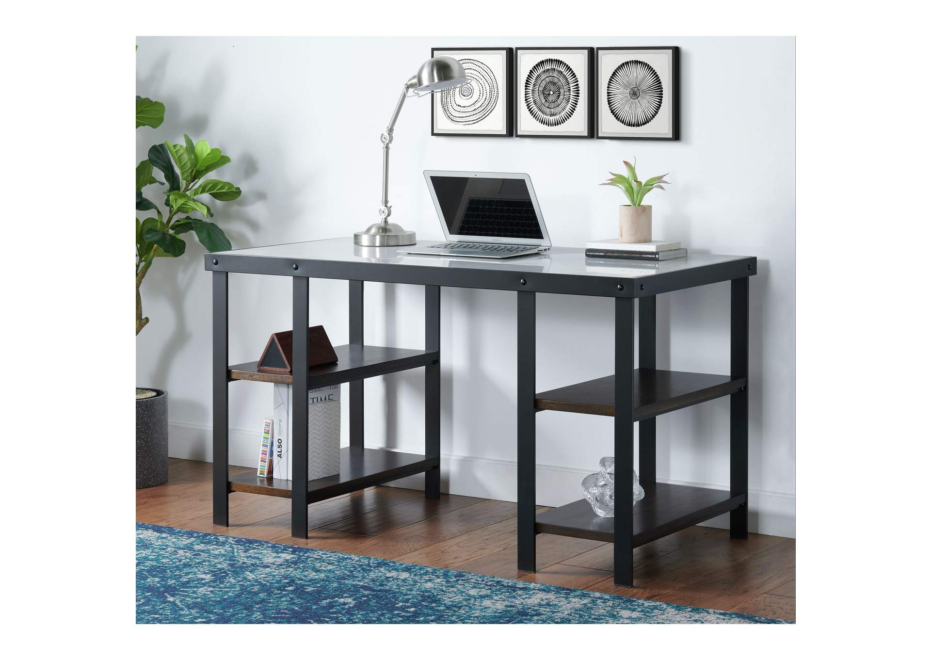 Jolene Desk With White Marble Paper Top,Elements