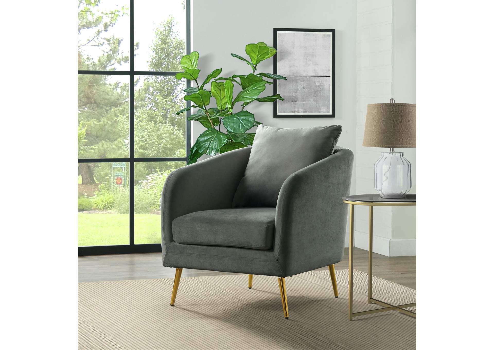 Joss Chair 2 With Metal Gold Legs Broadway Metal3A,Elements