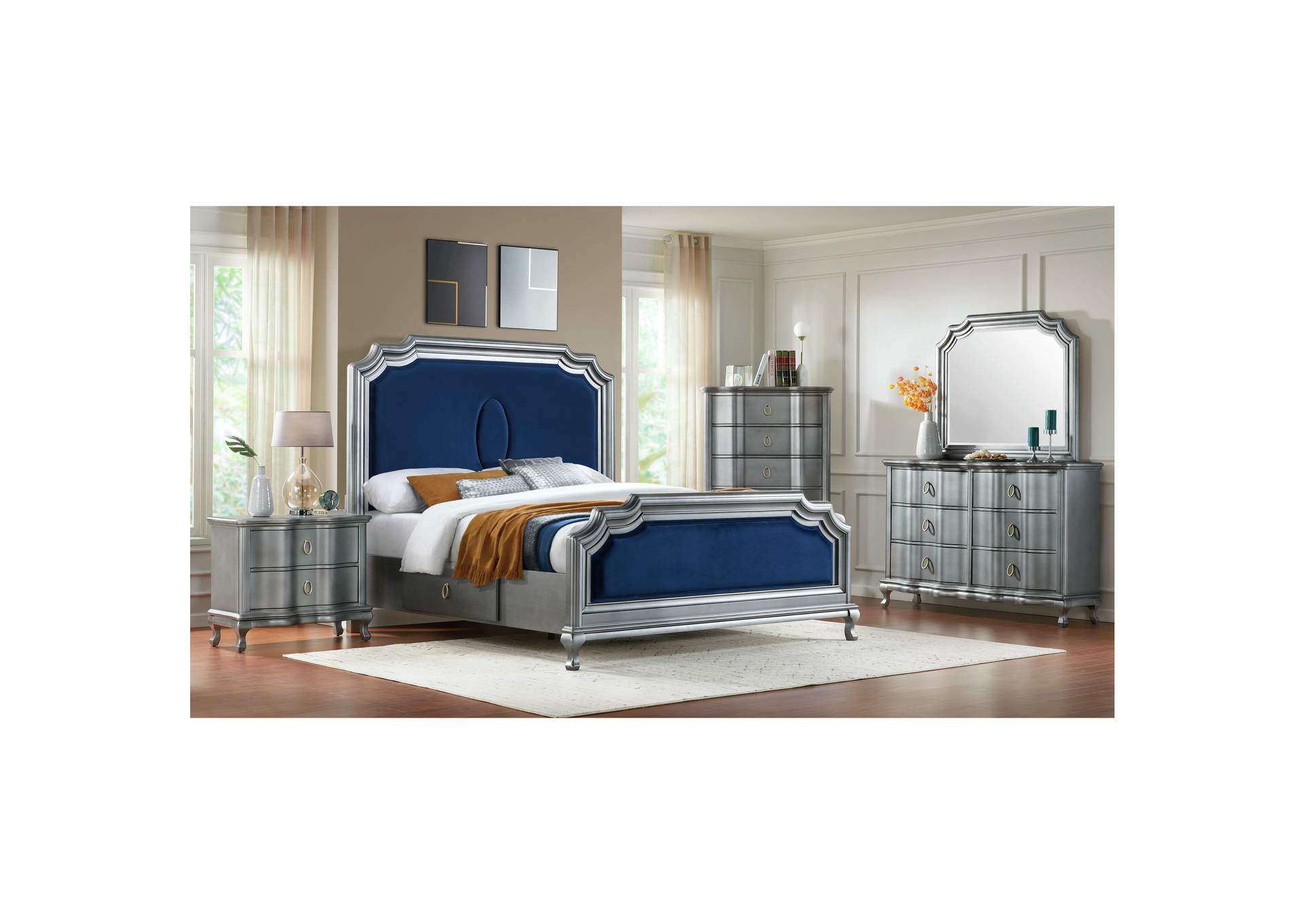 Jules 5 - Drawer Chest In Silver,Elements