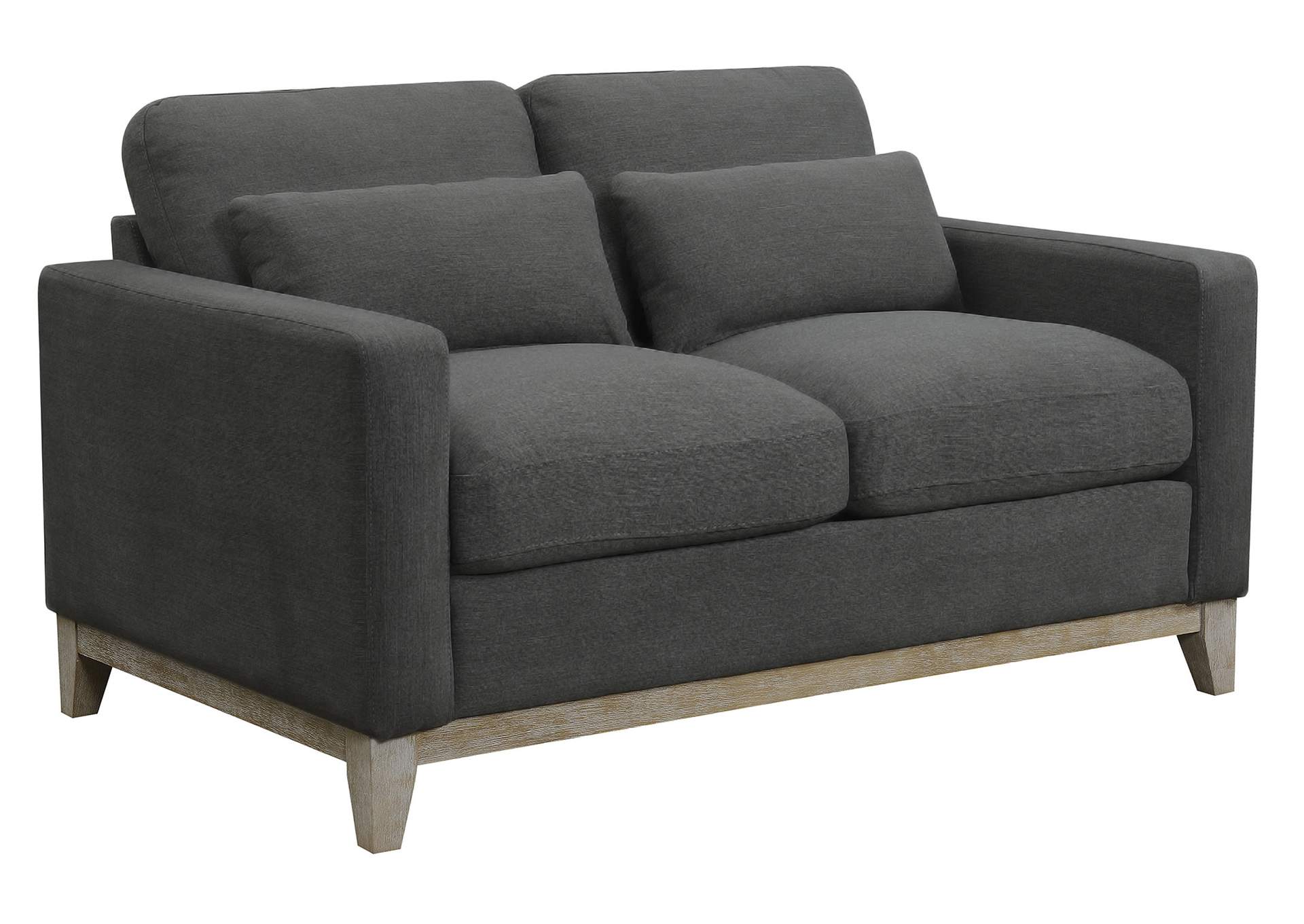 Jupiter Loveseat With Feather Down In Columbia Charcoal,Elements