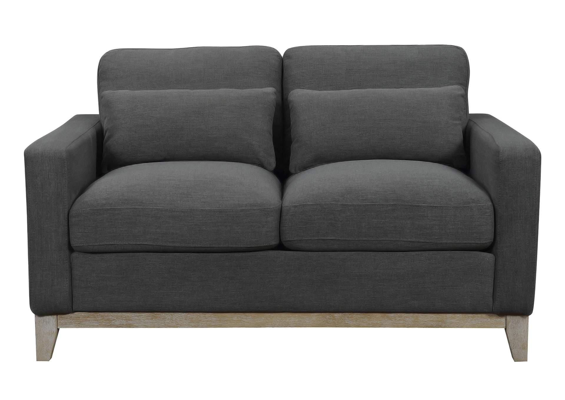 Jupiter Loveseat With Feather Down In Columbia Charcoal,Elements