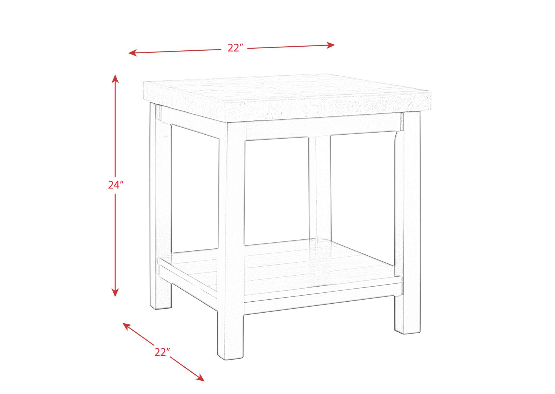 Kansas 2 Piece Occasional Table Set - Coffee Table One End Table,Elements