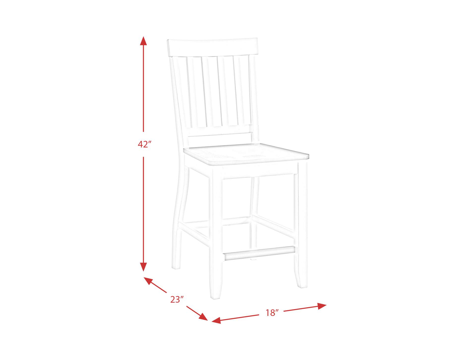 Kayla Two Tone Counter Side Chair With Grey Top 2 Per Pack,Elements