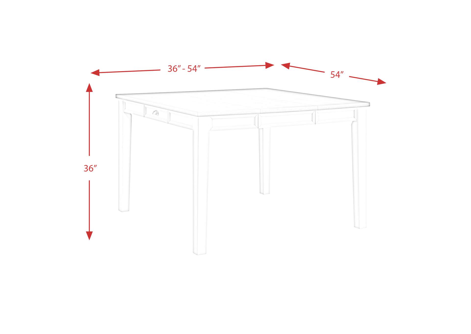 Kayla Two Tone 5 Piece Counter Height Dining Set - Table Four Chairs,Elements