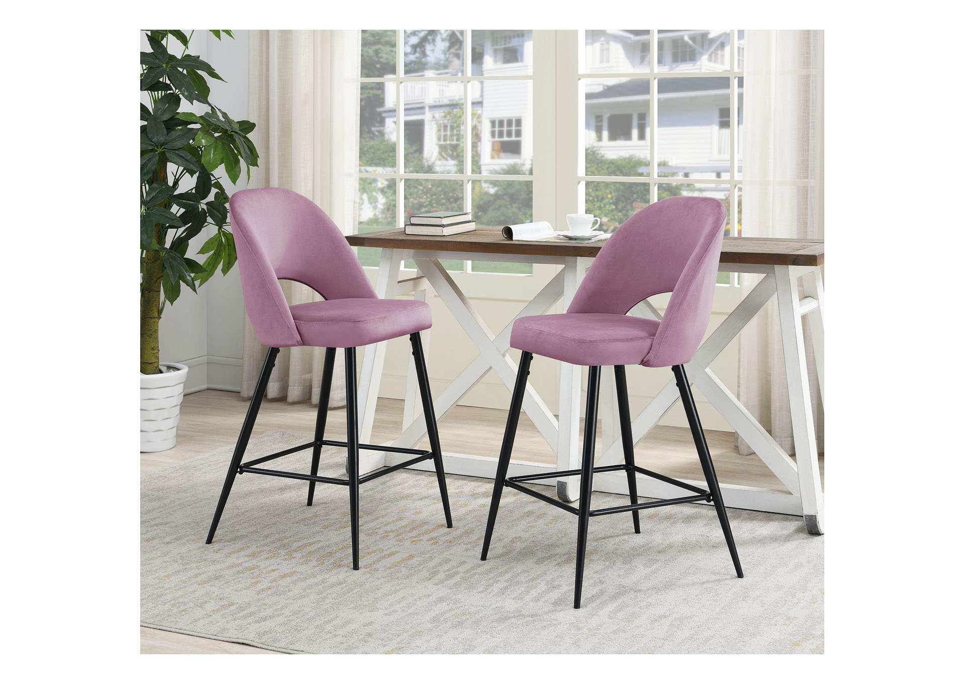 Kendall Black Leg Bar Stool D6240 In Broadway Blush 2 Pcs Per Carton,Elements
