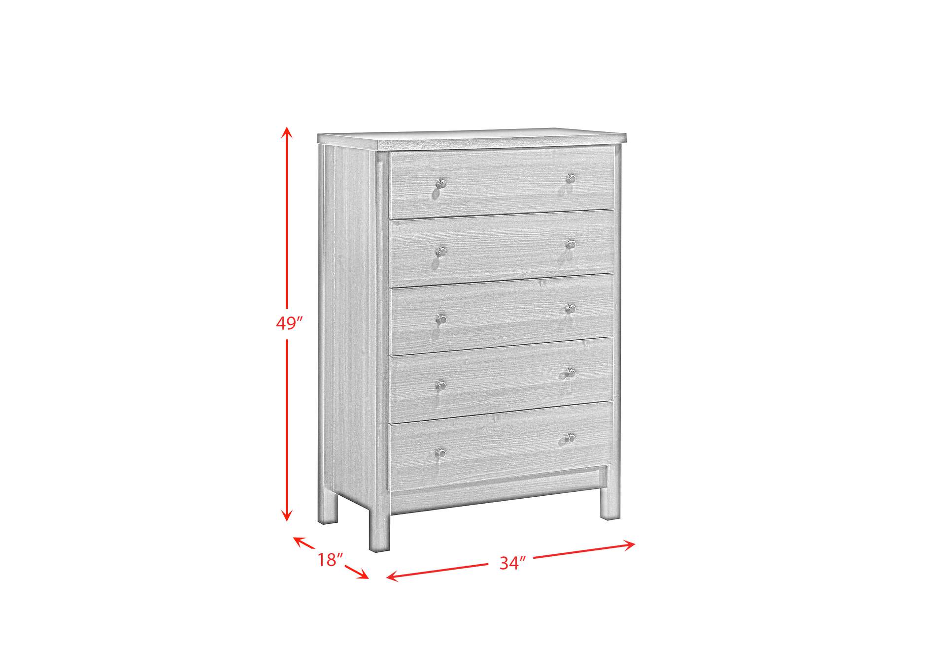 Kennon 5 - Drawer Chest In Espresso 3A,Elements
