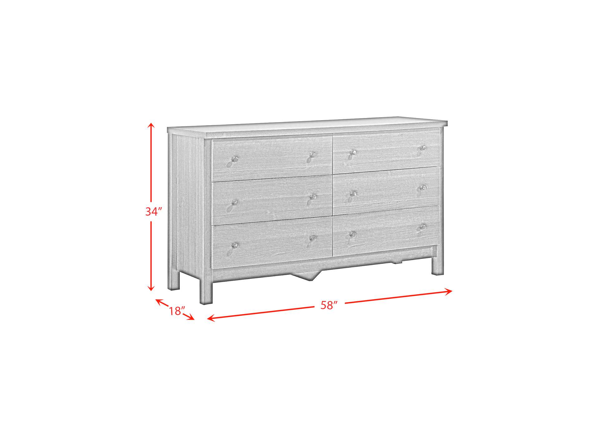Kennon 6 - Drawer Dresser In Espresso 3A,Elements