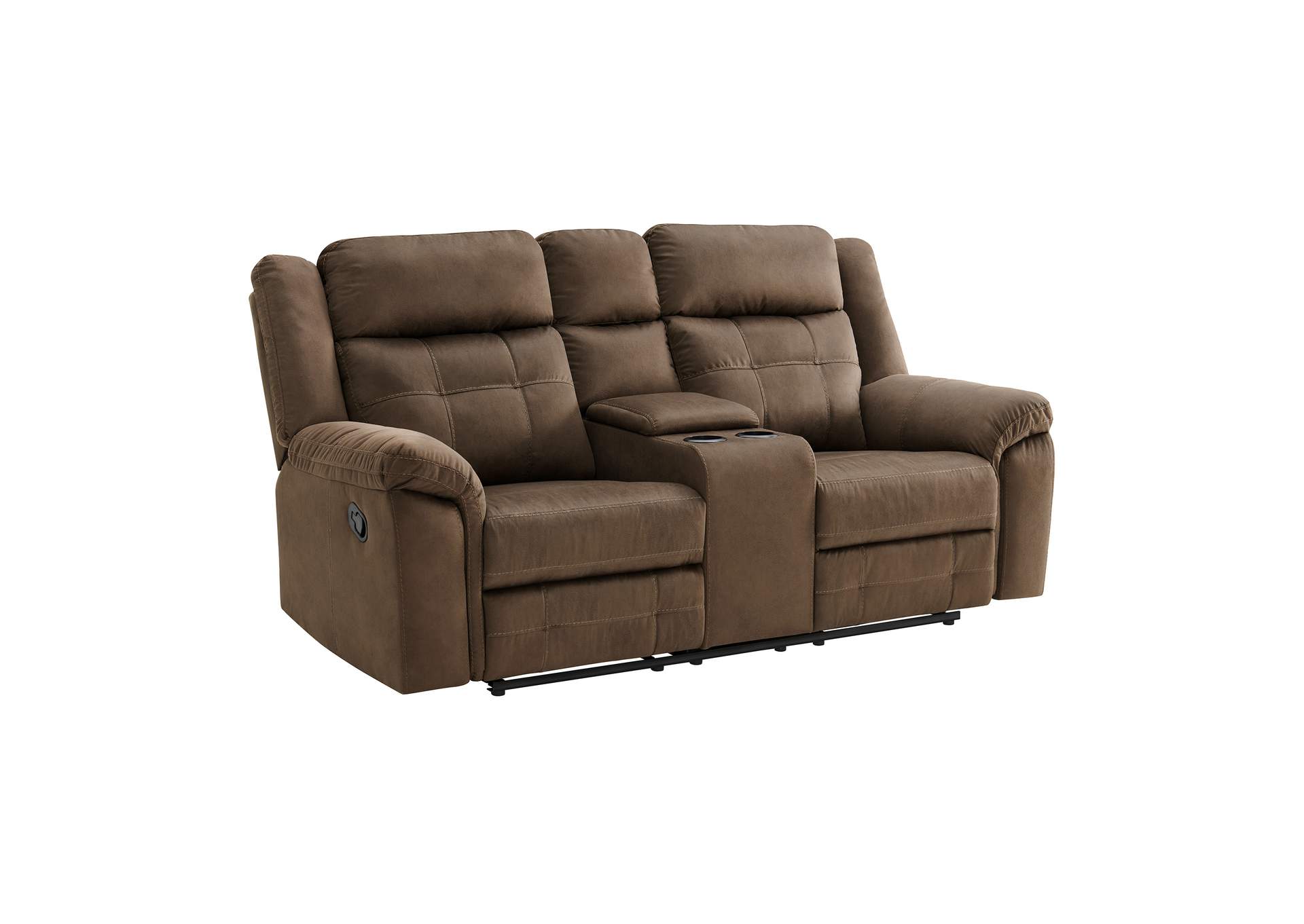 Keystone Motion Loveseat With Console In Brown,Elements