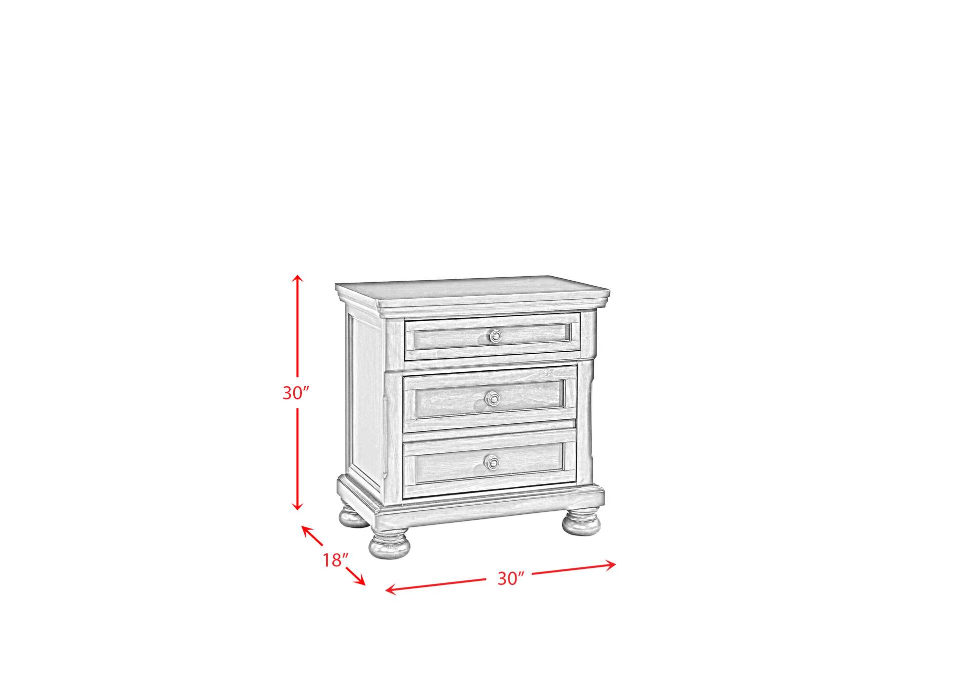 Kingston King Storage 3 Piece Bedroom Set,Elements