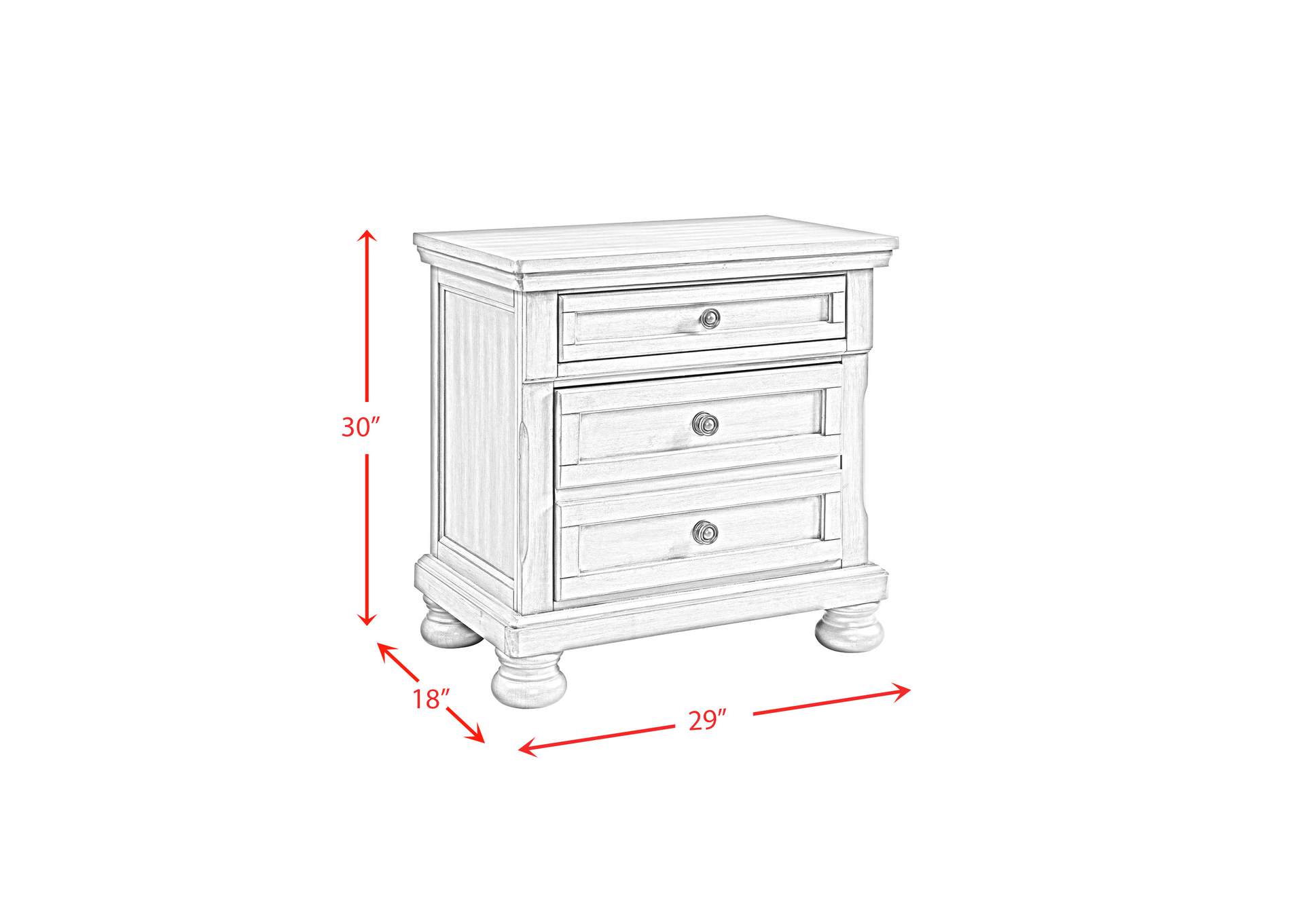 Kingston Nightstand With Power Grey,Elements