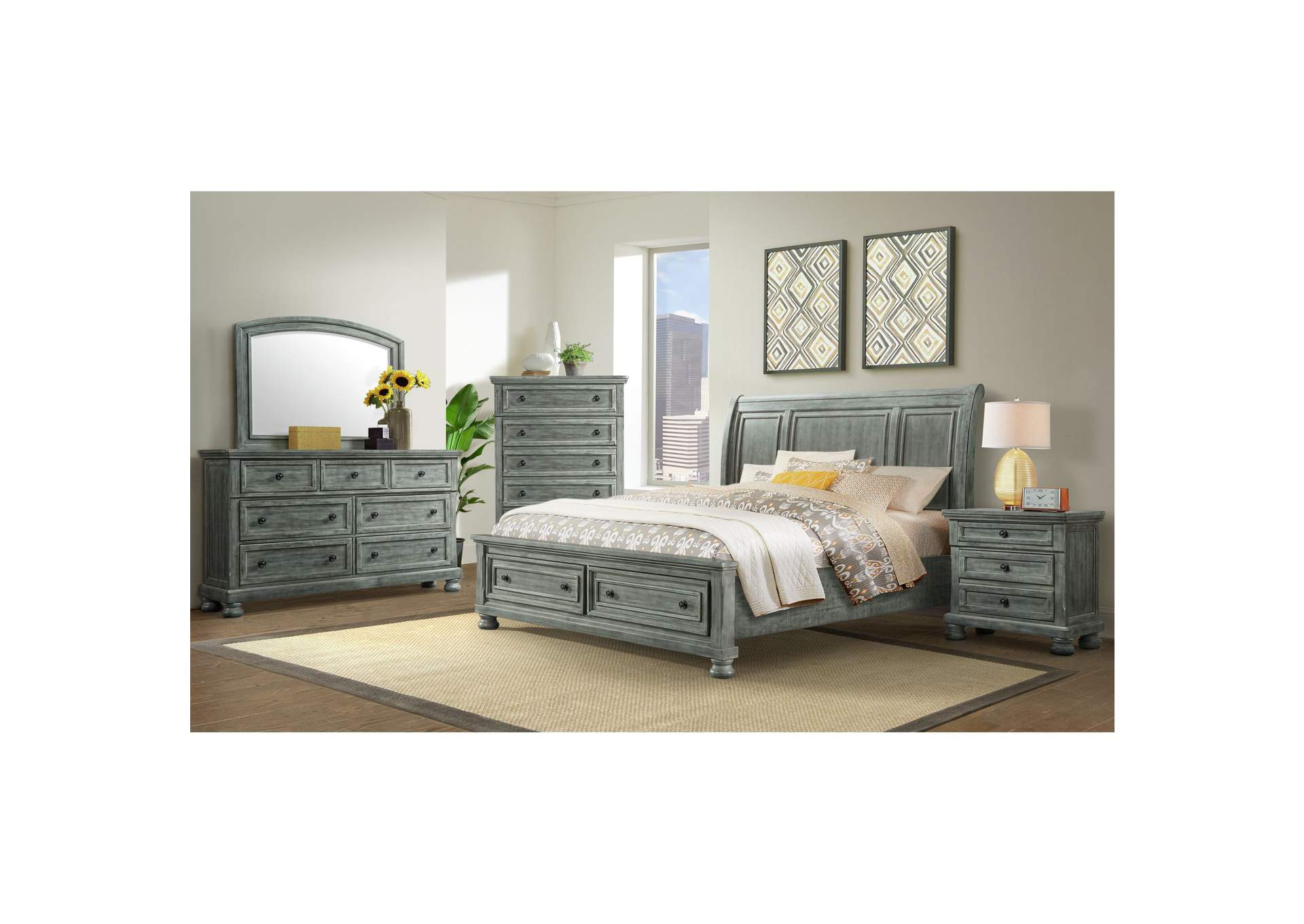 Kingston Grey Dresser Mirror,Elements