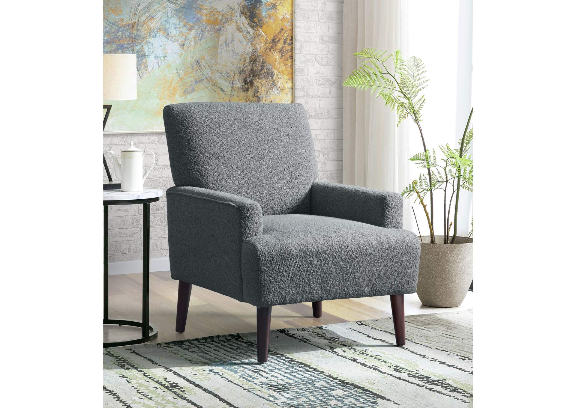 Kiwi Chair In 8077 Boucle Grey Espresso,Elements