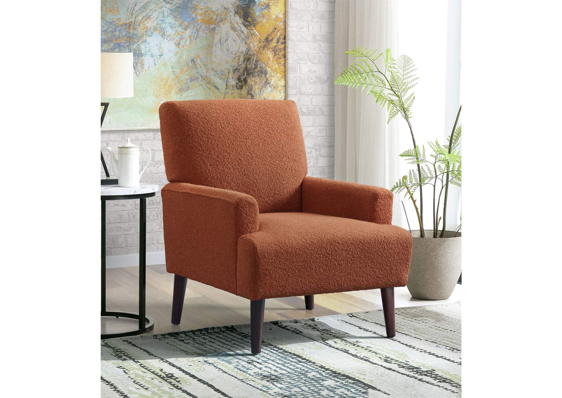 Kiwi Chair In 8077 Boucle Orange Espresso,Elements