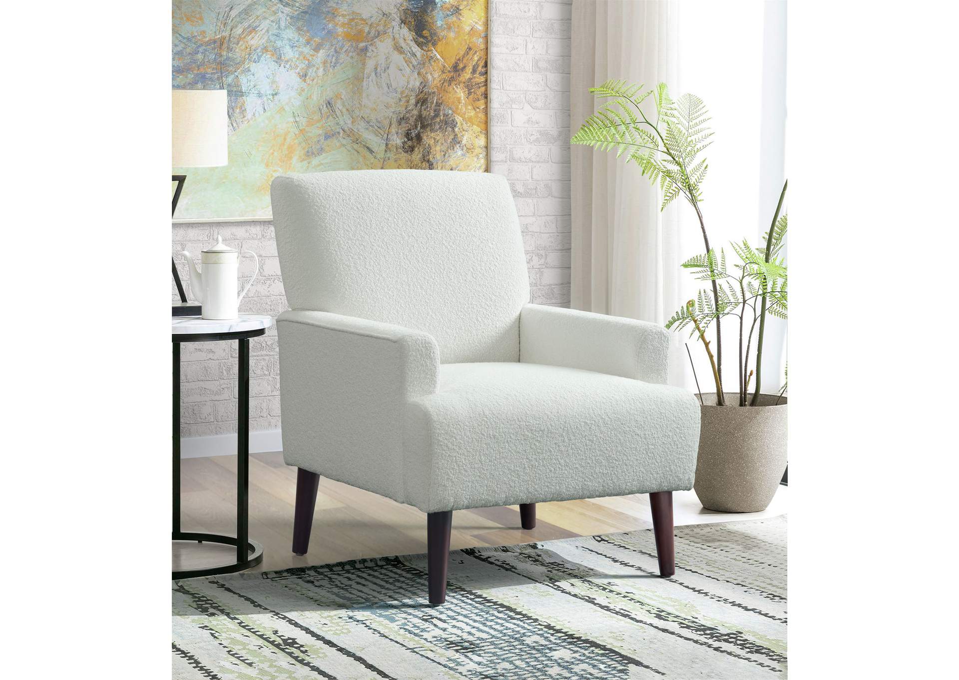 Kiwi Chair In 8077 Boucle White Espresso,Elements