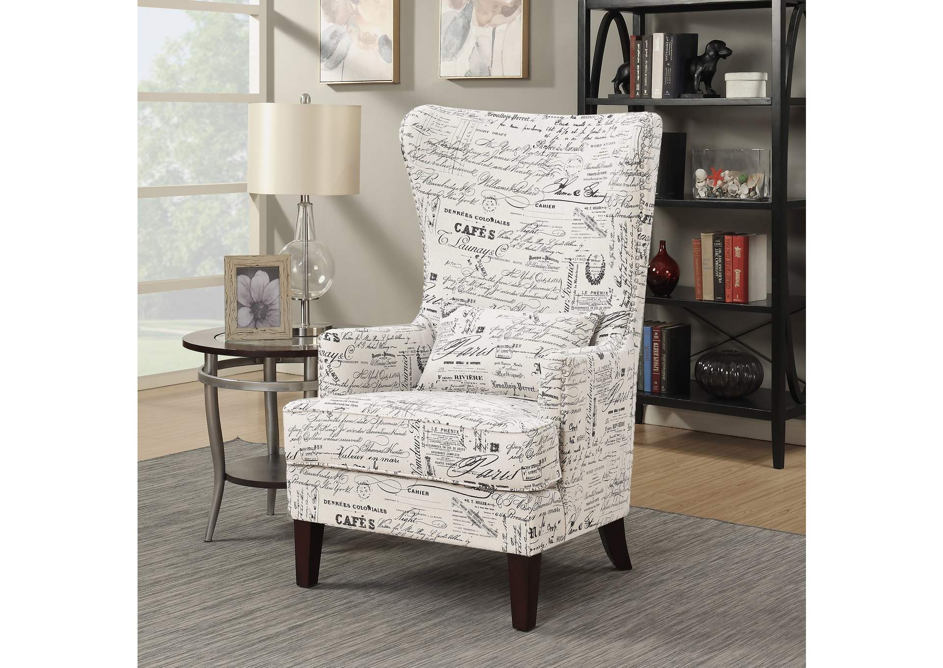 Kori 724 Chair With Chrome Nails L0118 - 1 Script Pattern,Elements