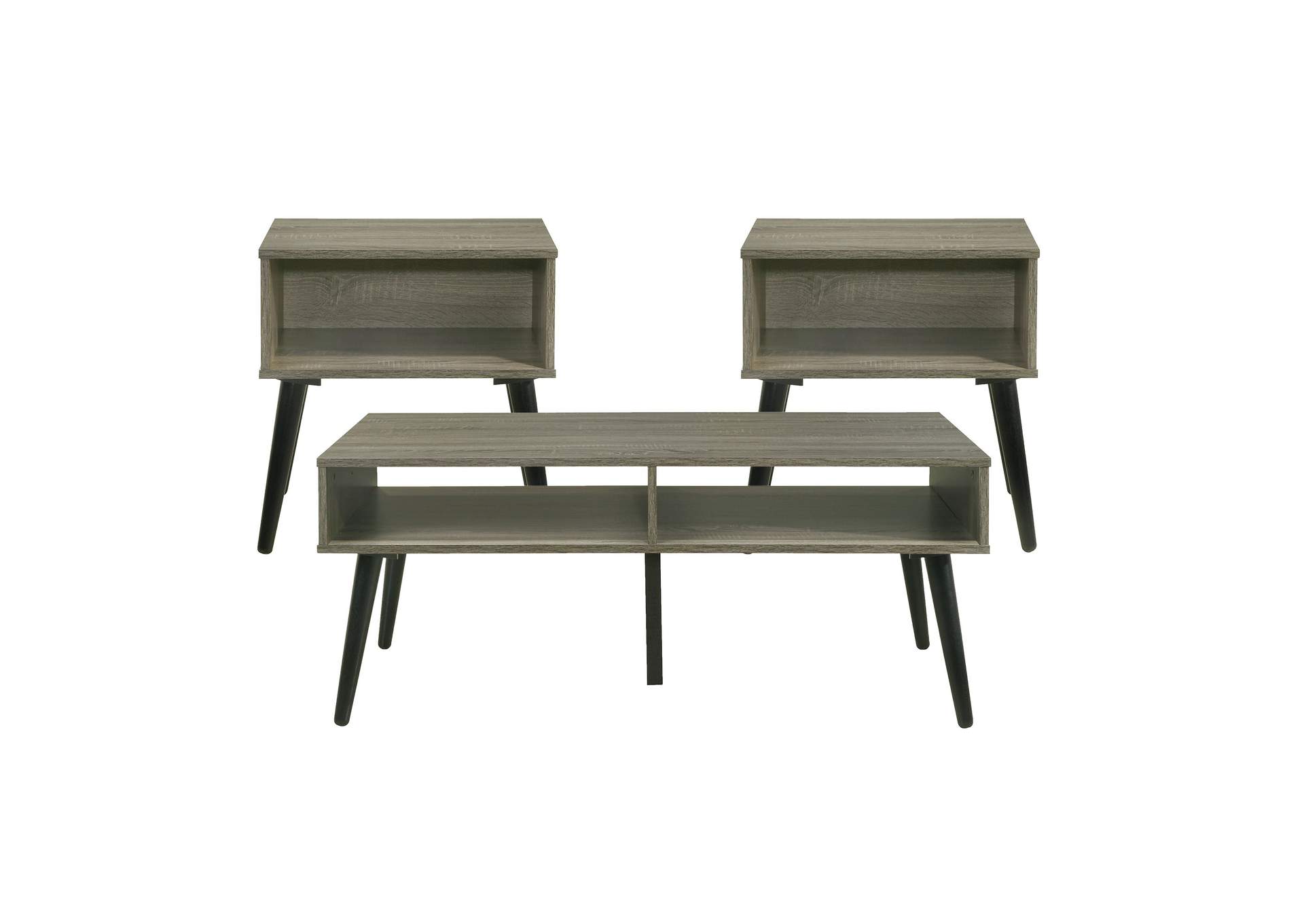 Lancia 3 Piece Occasional Table Set Set In Grey,Elements