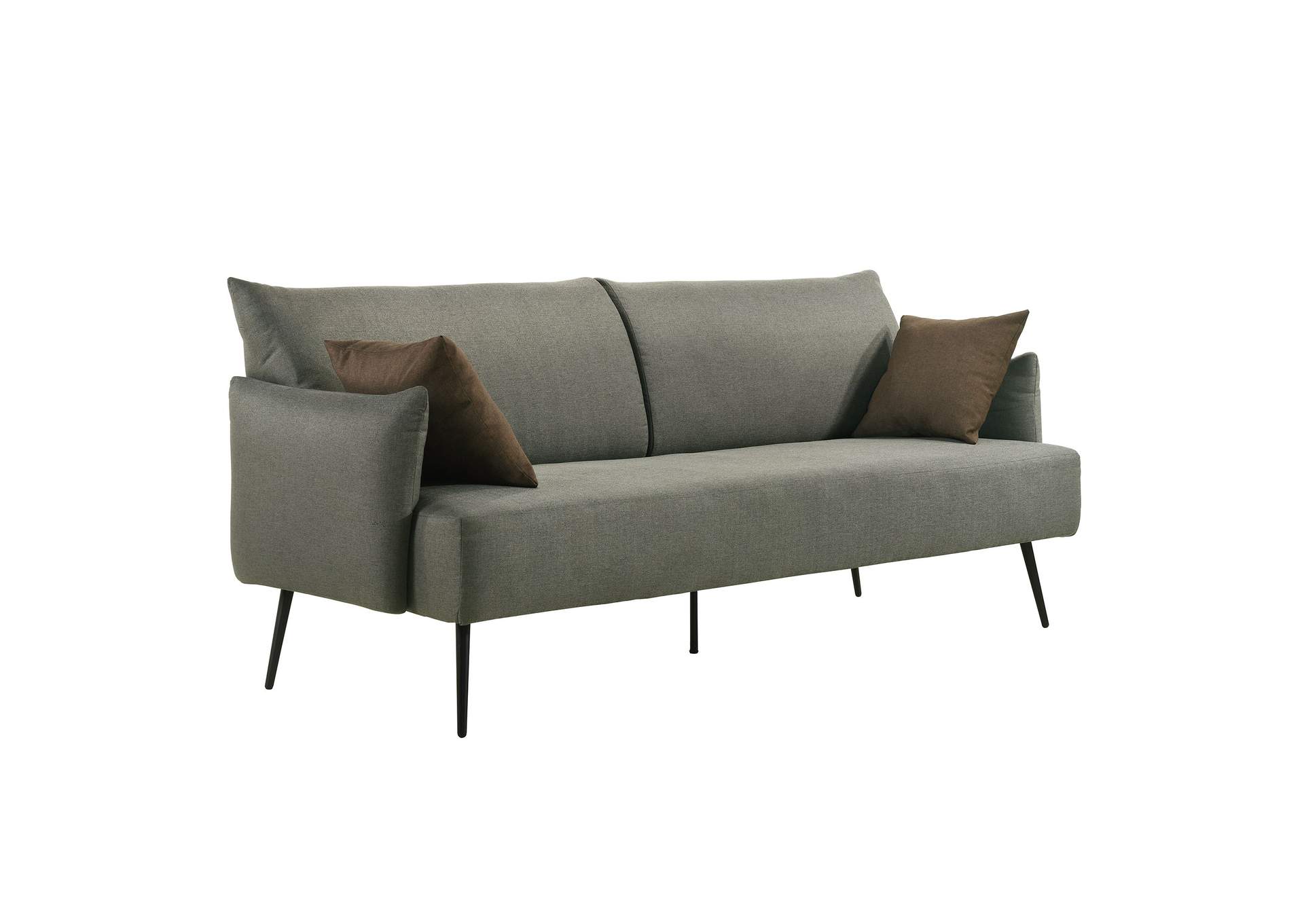 Lancia Sofa In Apollo Dark Grey With 2 Walnut Pillows,Elements