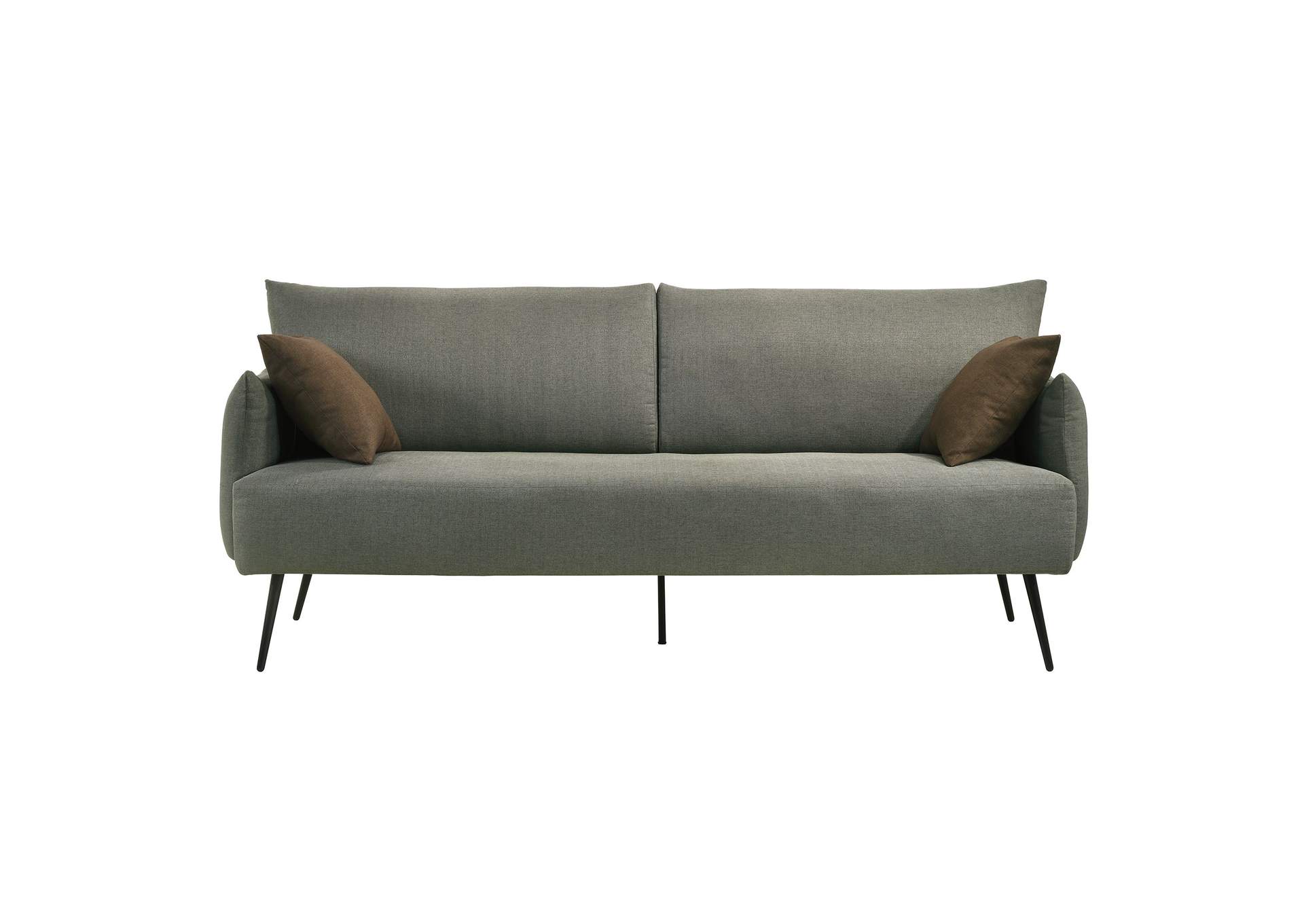 Lancia Sofa In Apollo Dark Grey With 2 Walnut Pillows,Elements