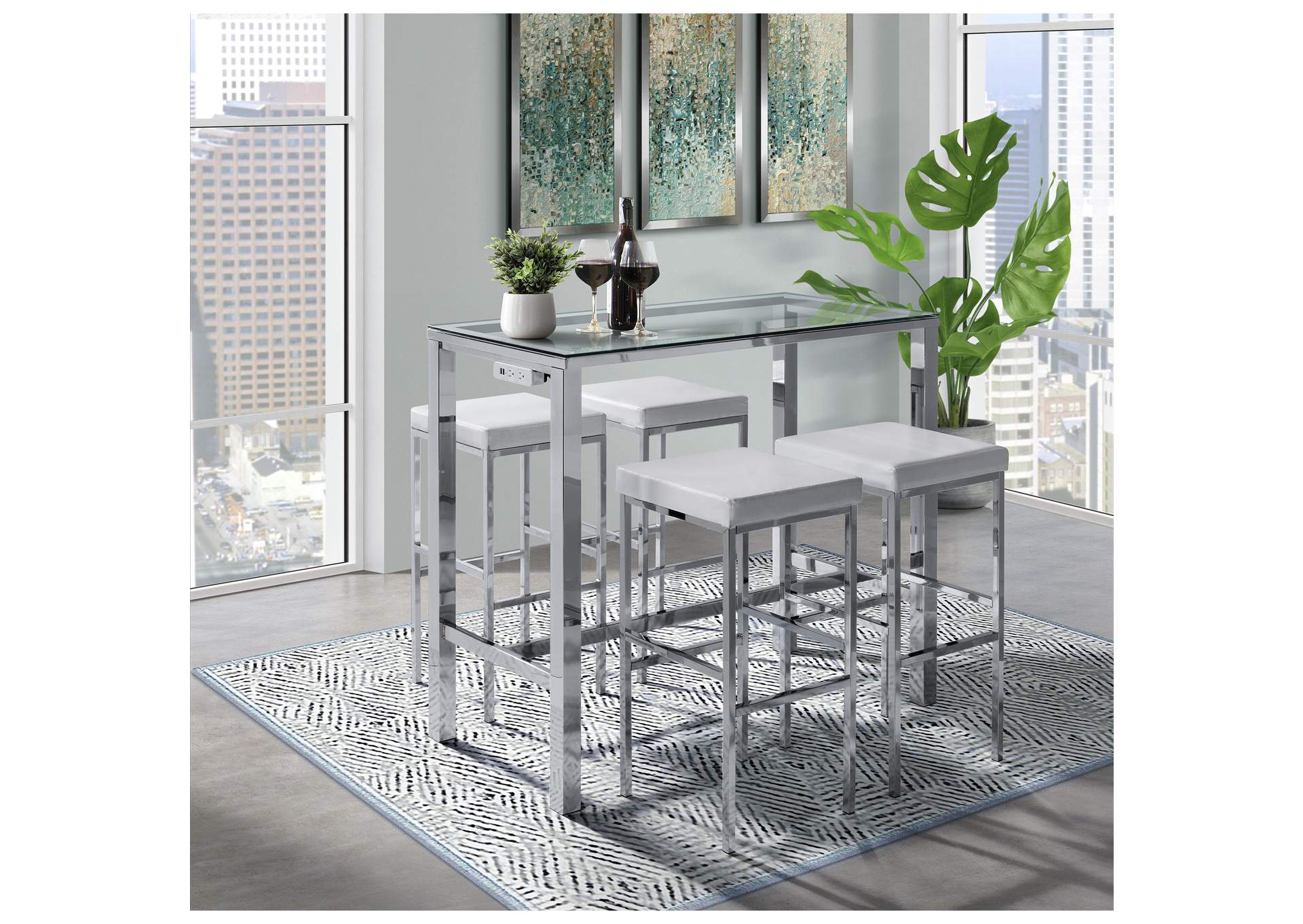 Lancy Bar Table Single Pack Table Four Stools,Elements