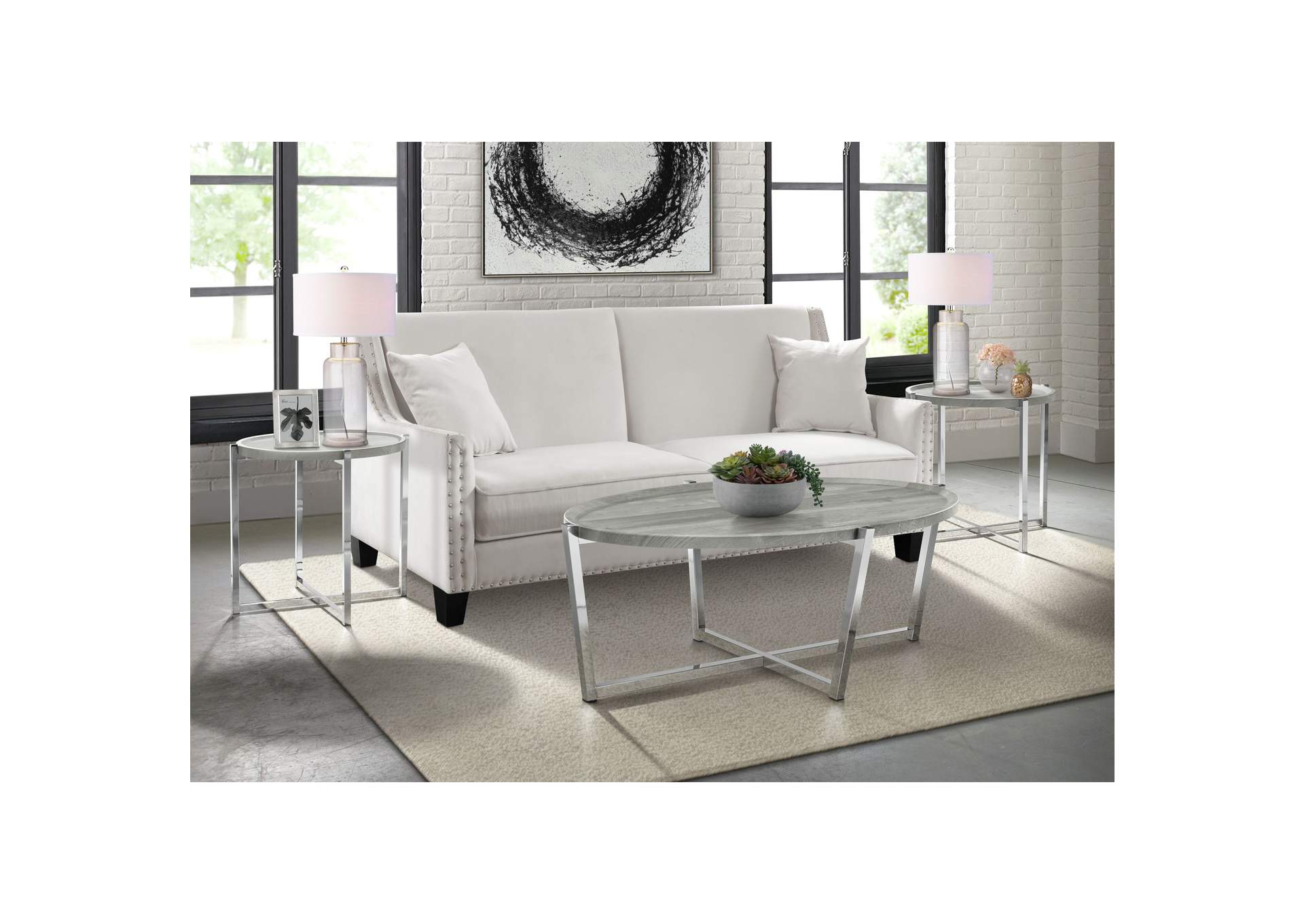 Landry Grey 3 Piece Occasional Table Set,Elements