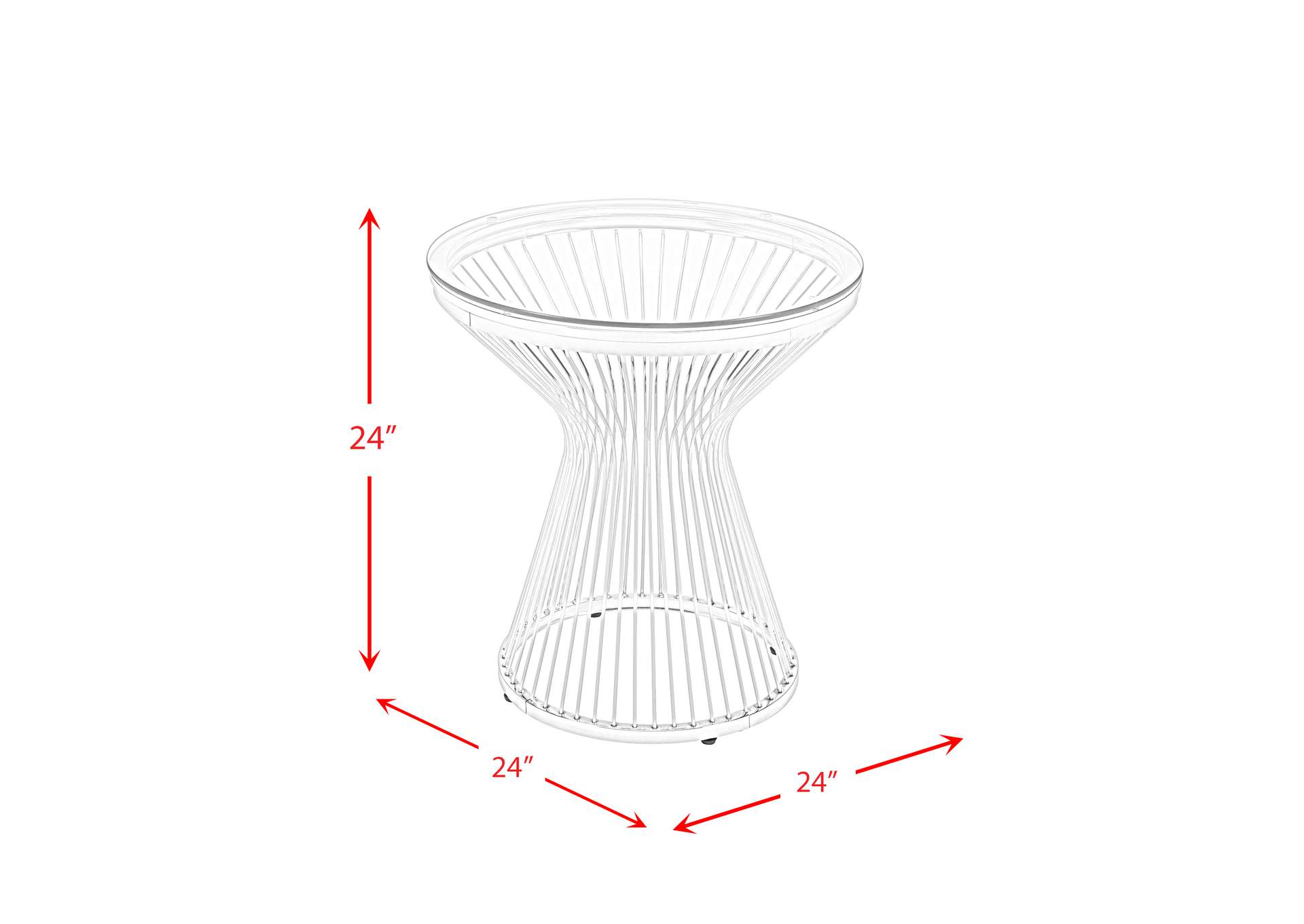 Lavinia Chrome End Table 10Mm,Elements