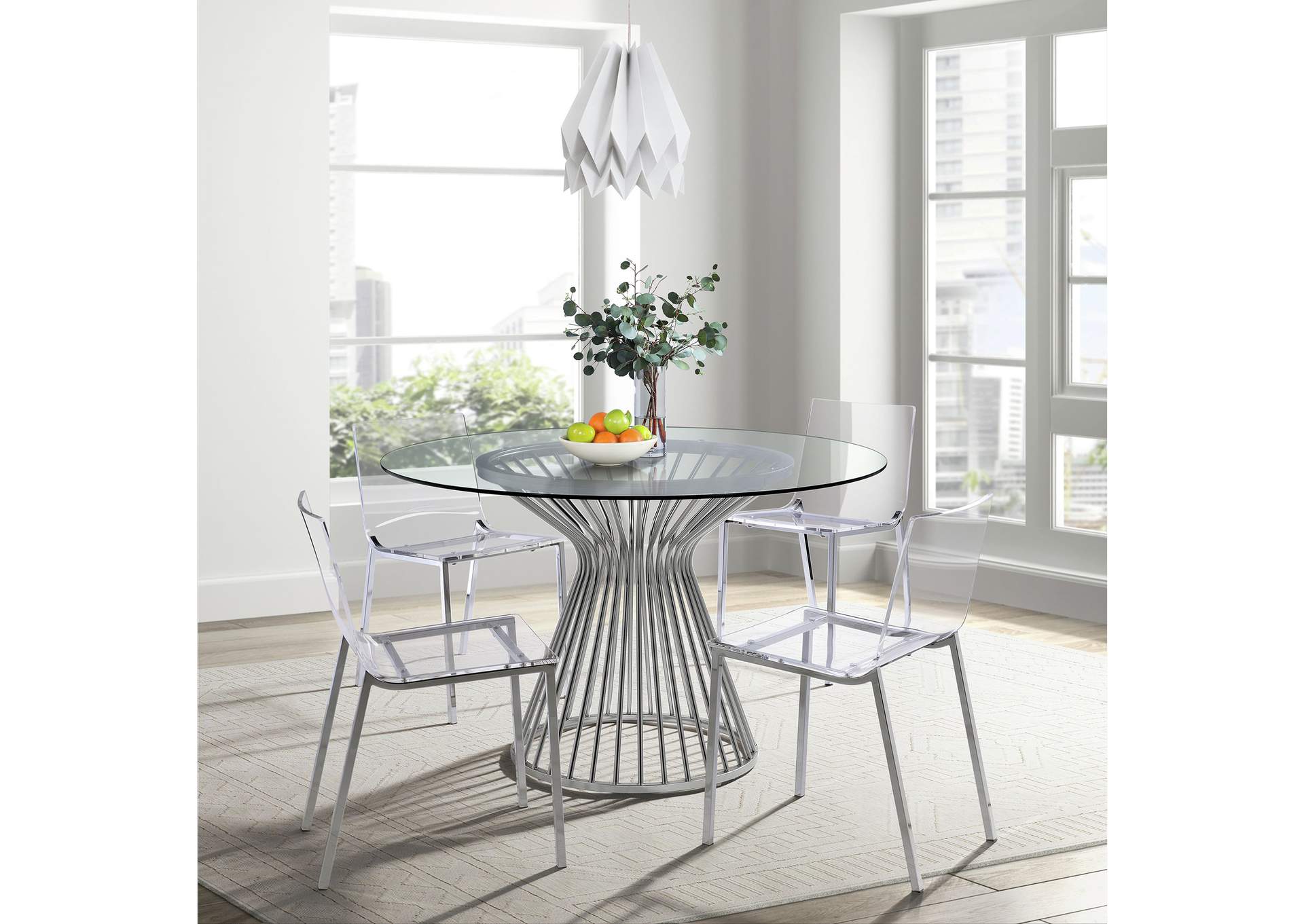 Lavinia Chrome Dining Table,Elements