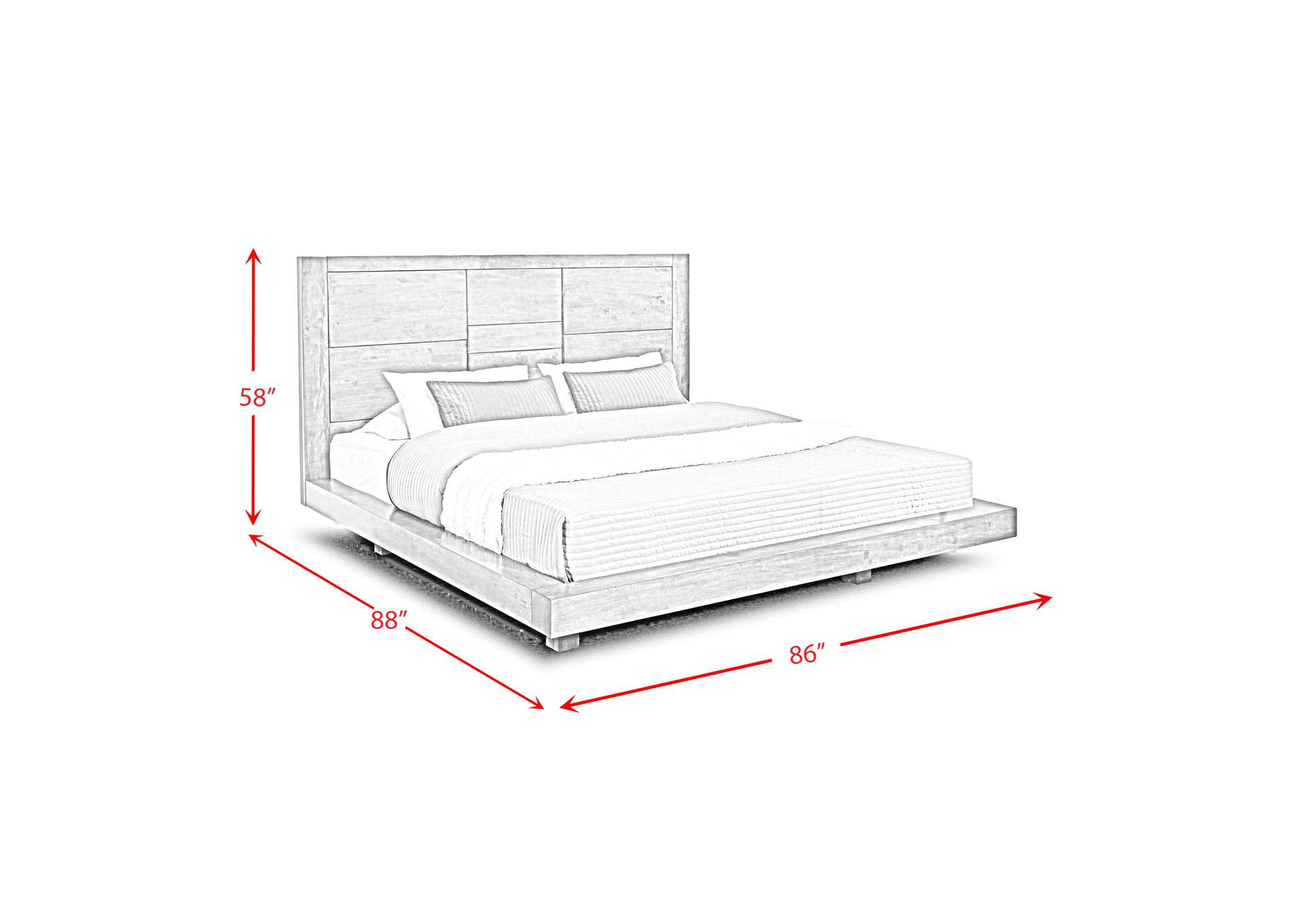 Logic King Bed Grey Color,Elements