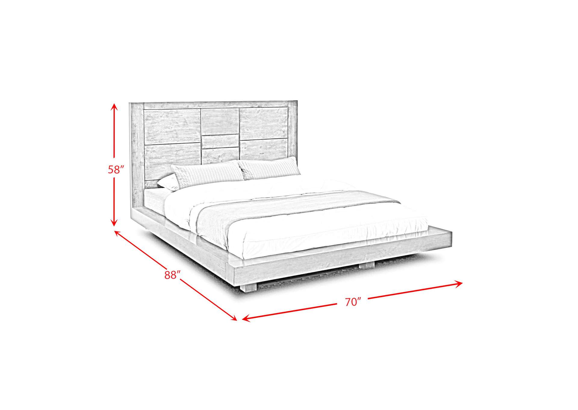 Logic Queen Bed Grey Color,Elements