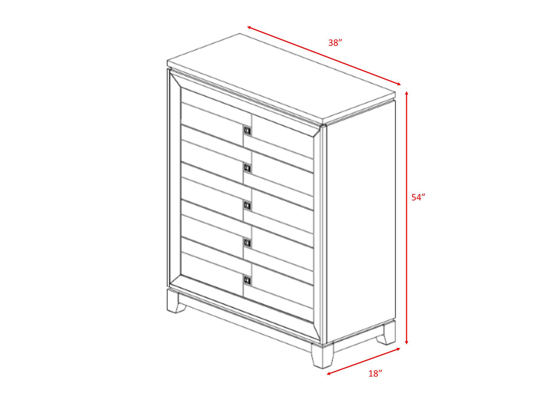 London King Panel 6 Piece Bedroom Set,Elements