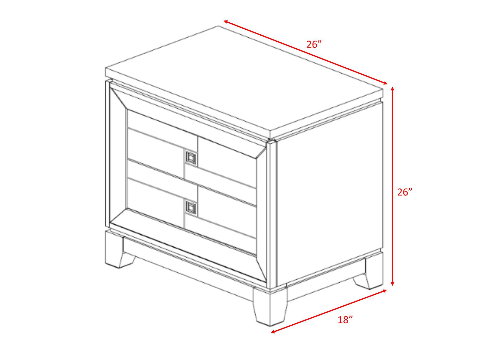 London King Panel 6 Piece Bedroom Set,Elements