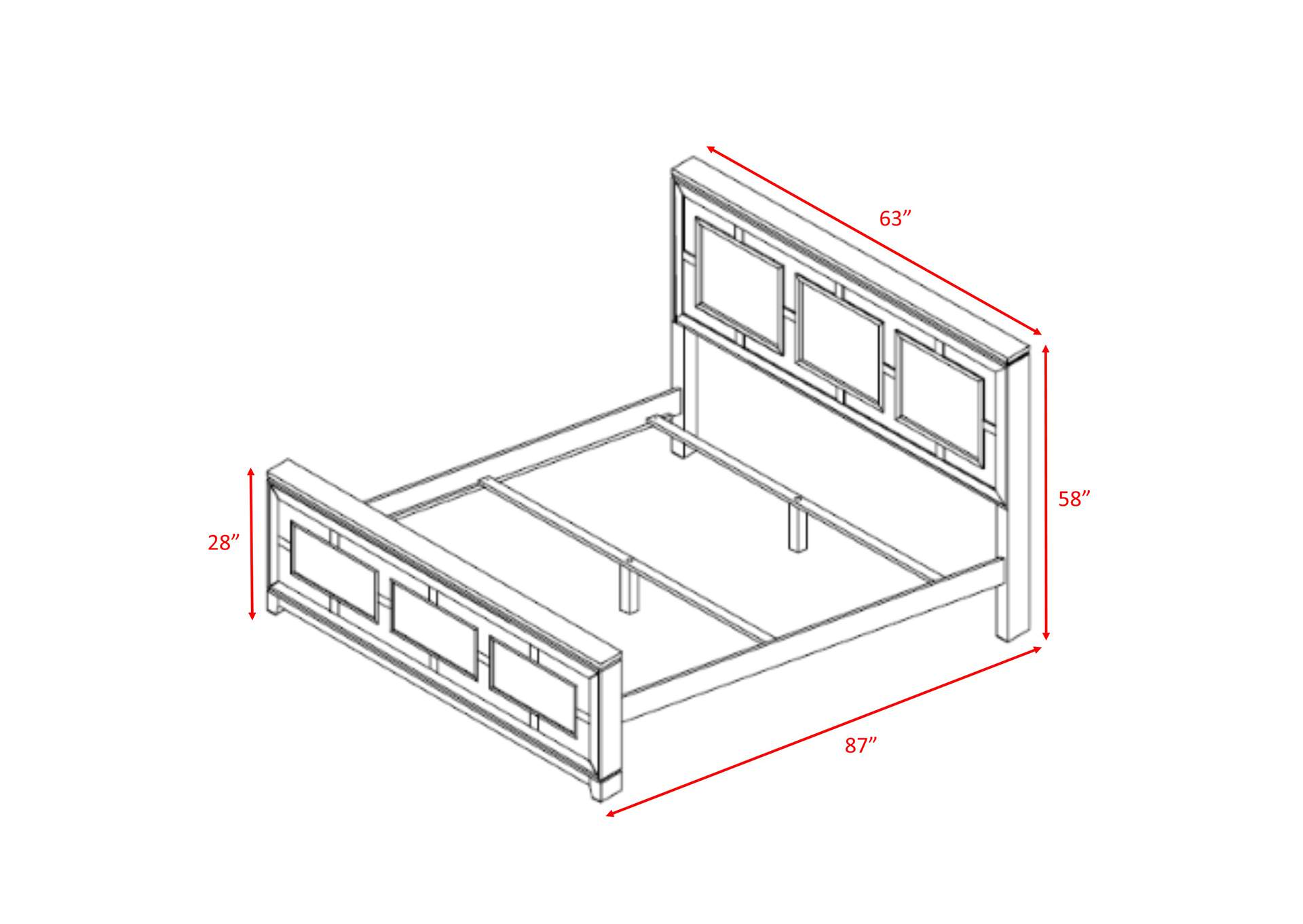 London Queen Panel 6 Piece Bedroom Set,Elements