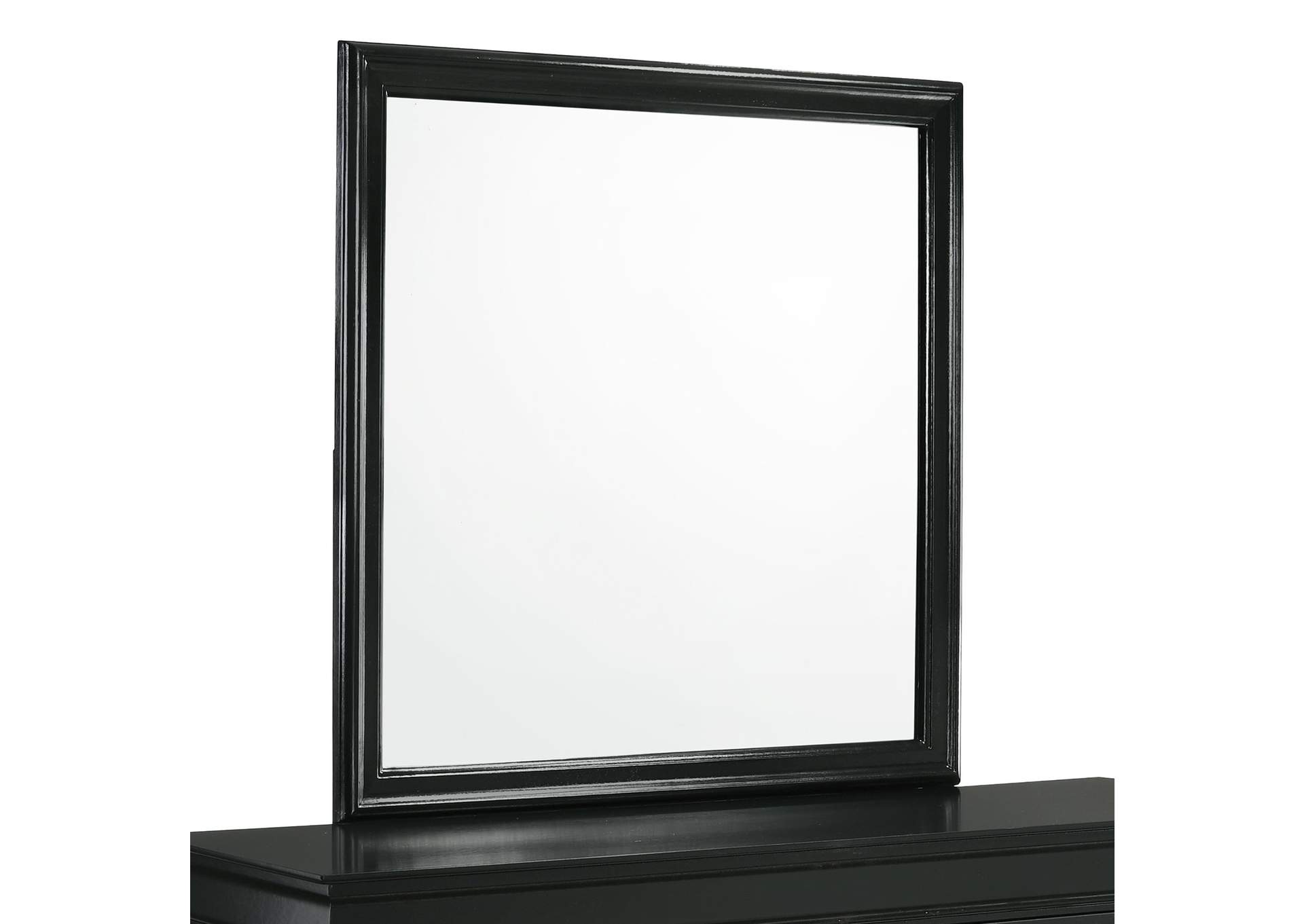 Louis Philippe 6-Drawer Dresser & Mirror in Black,Elements