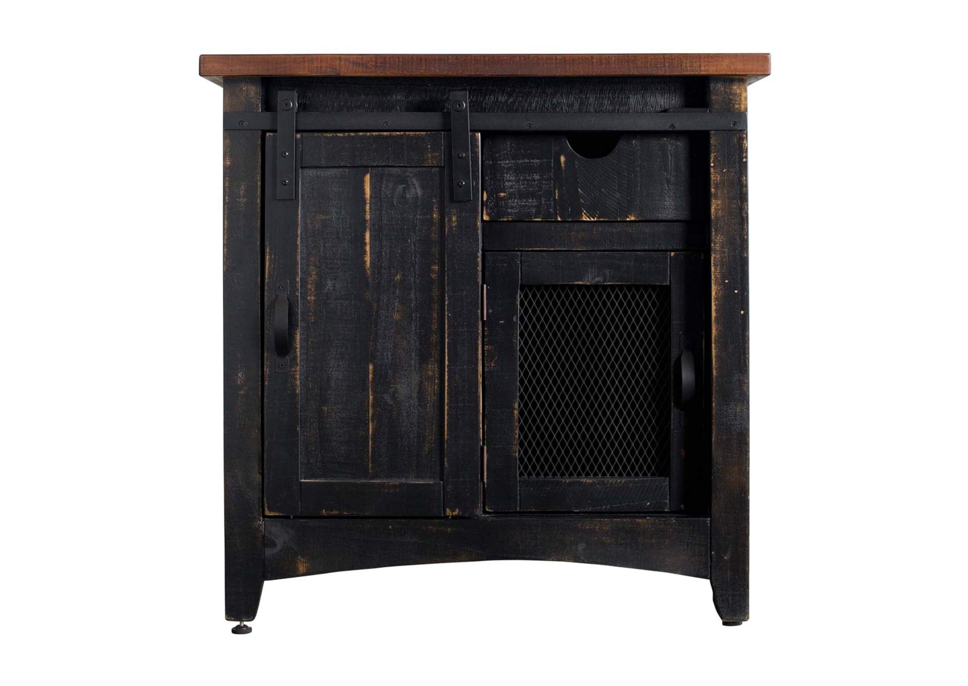 Thomas Accent Chest Black - Brown Top,Elements