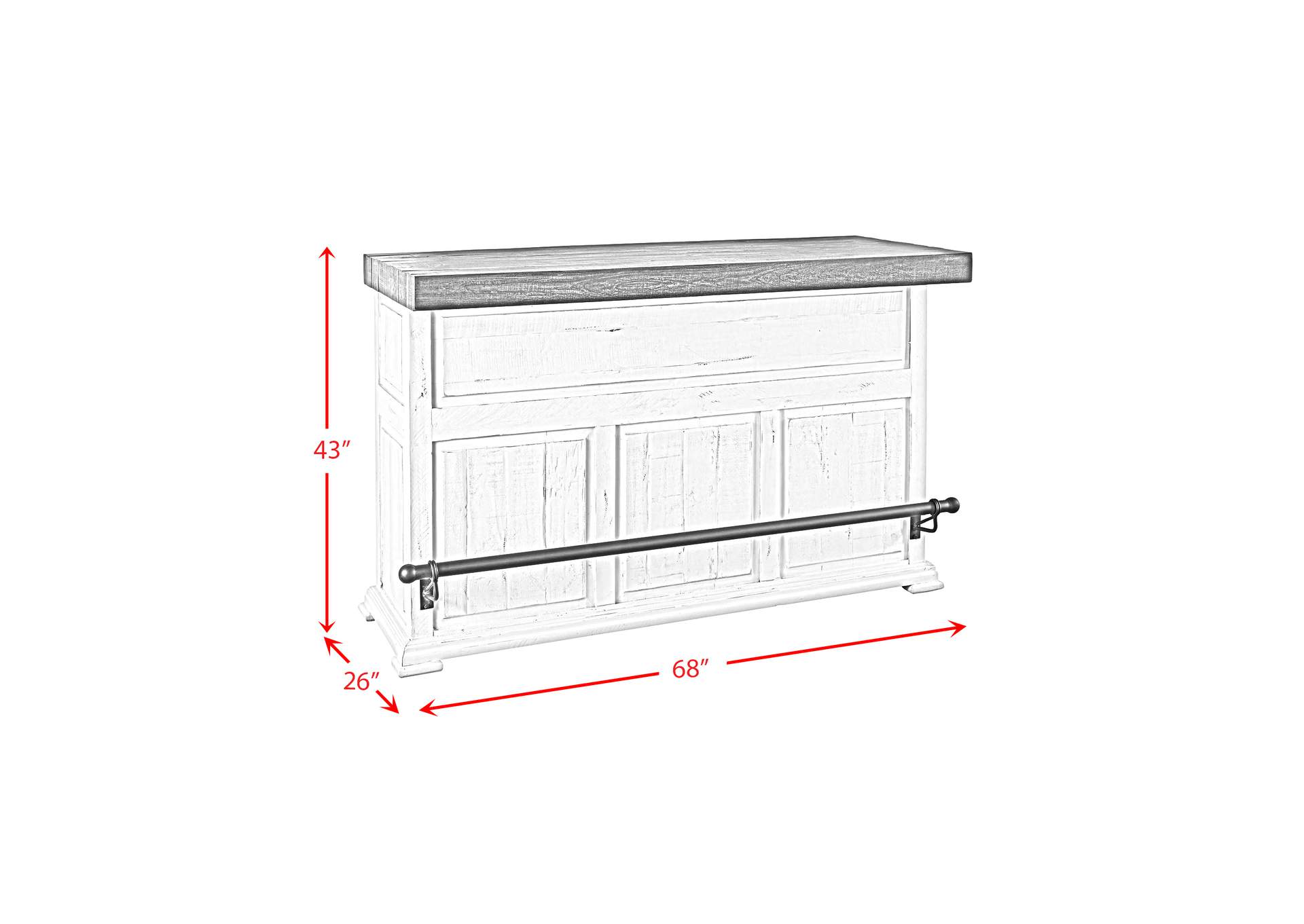 Condesa 3 Piece Wooden Bar Set - Bar Two Chairs,Elements