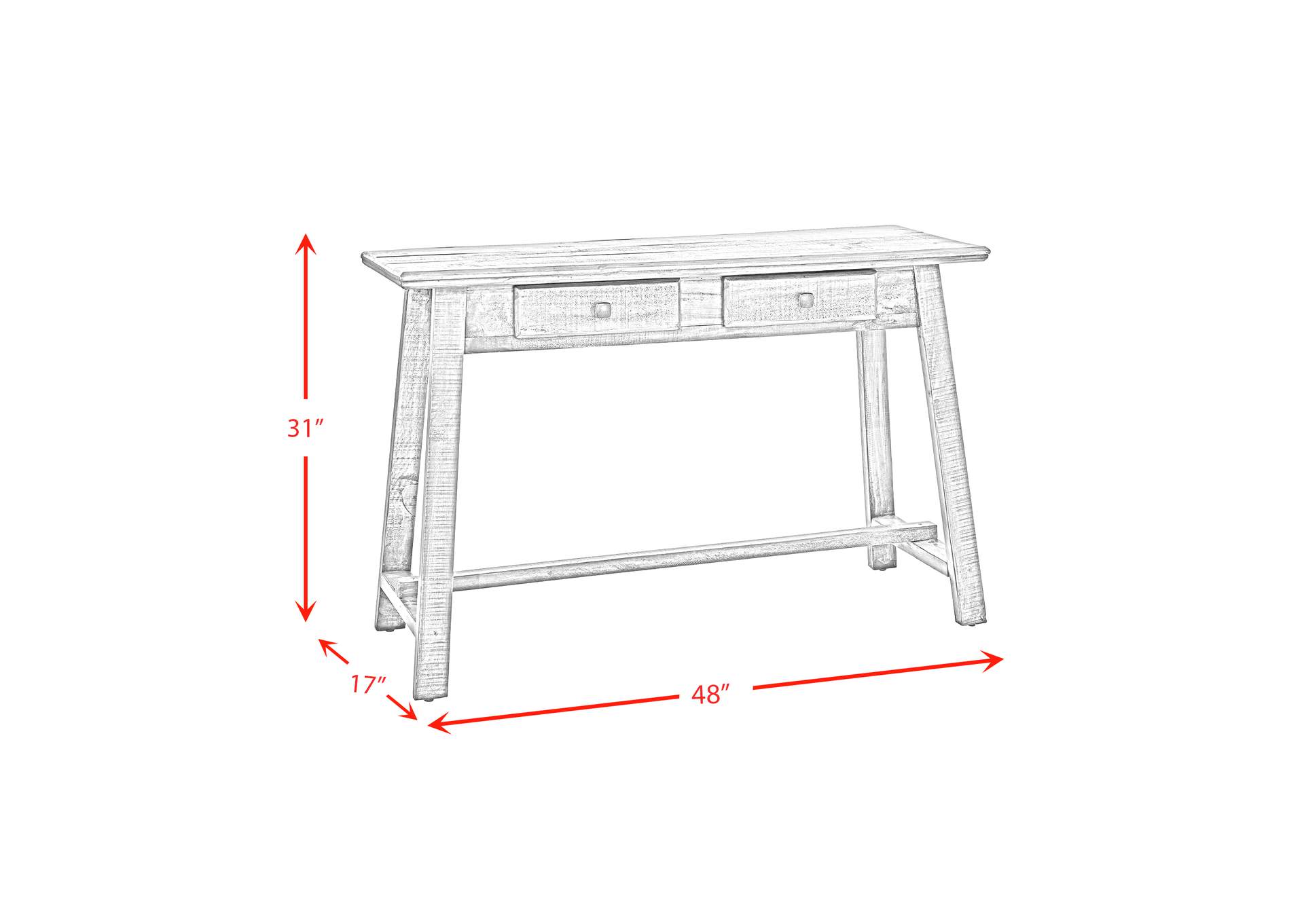 Madison Console Table With Bench Latte Finish,Elements