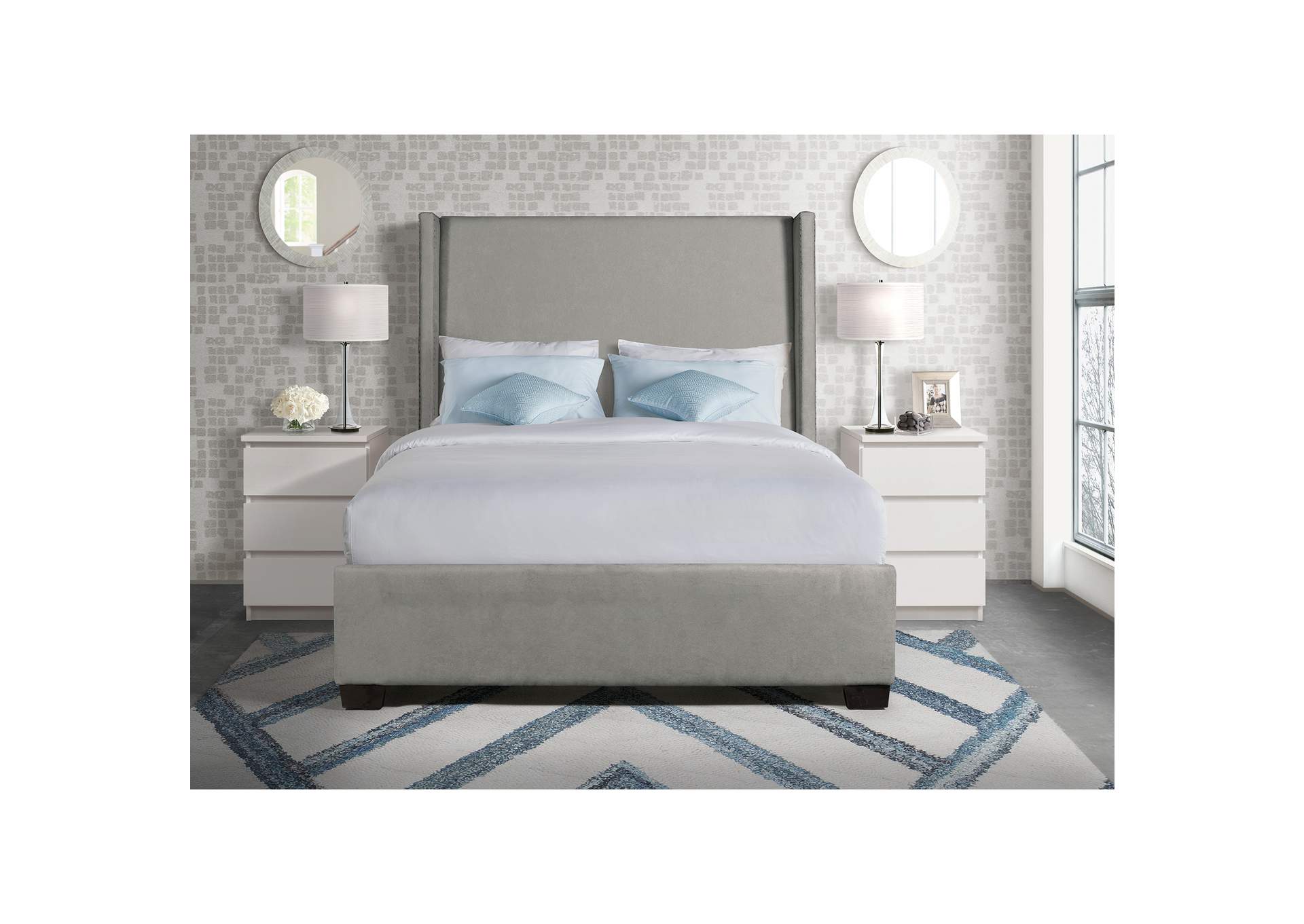 Magnolia Queen Bed Boulder Grey,Elements