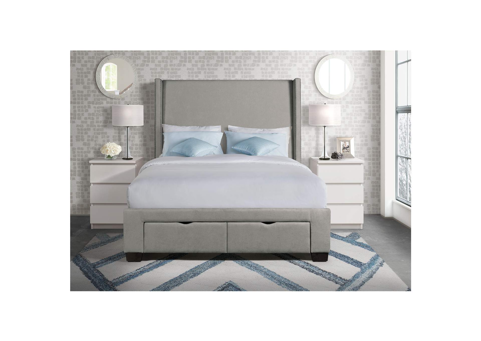 Magnolia Queen Storage Bed Boulder Grey,Elements