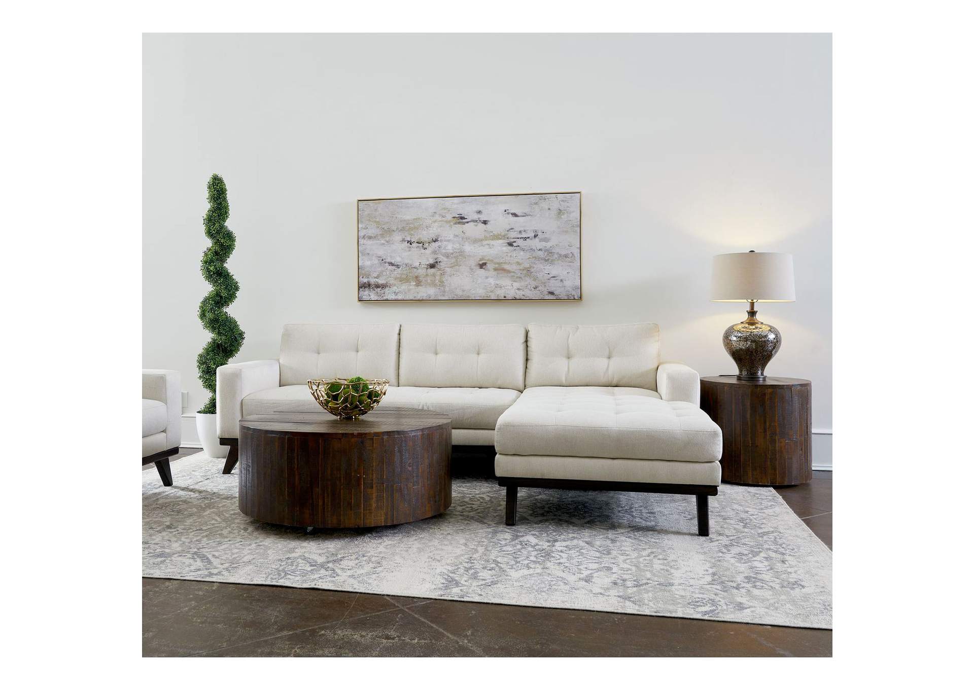Magnum 2 Piece Sectional With Right Hand Facing Chaise And Left Hand Facing Loveseat In Sarajevo Ivory,Elements