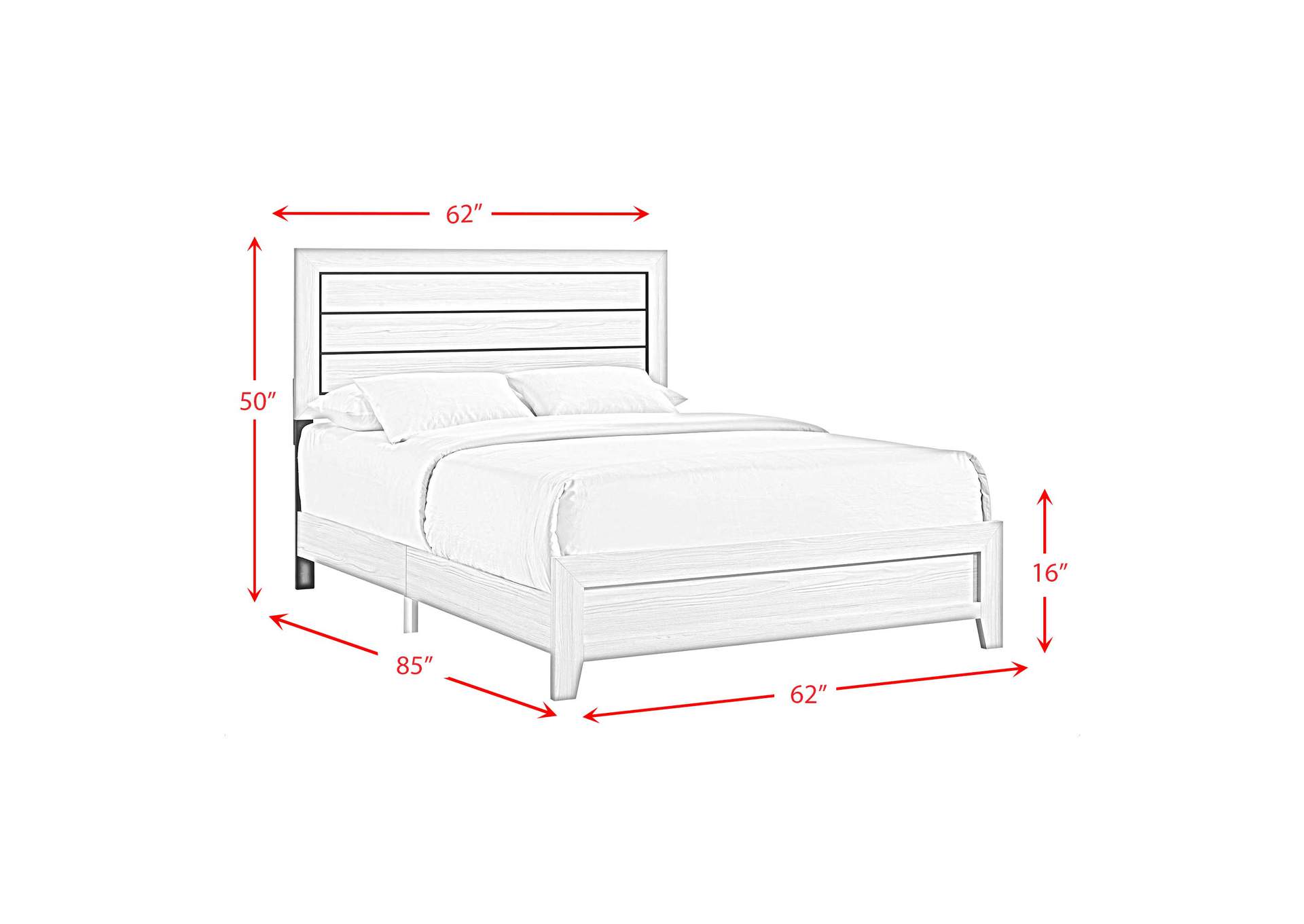 Makayla Queen Panel 3 Piece Bedroom Set In Natural,Elements