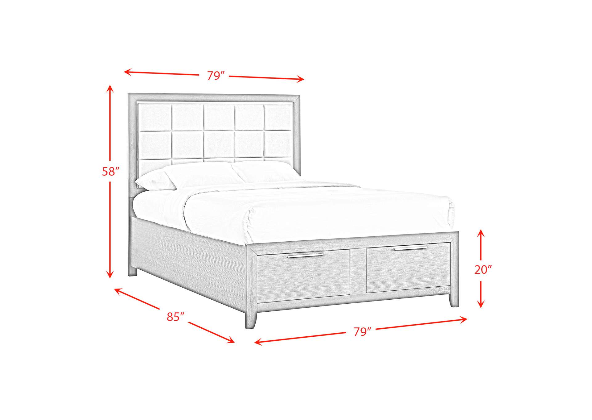 Malika King Storage Bed,Elements