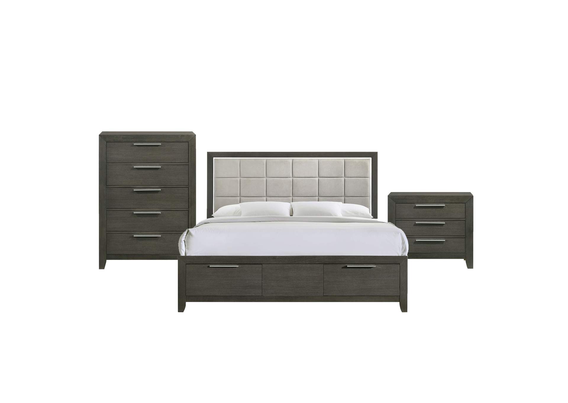Malika King Storage 3 Piece Bedroom Set,Elements
