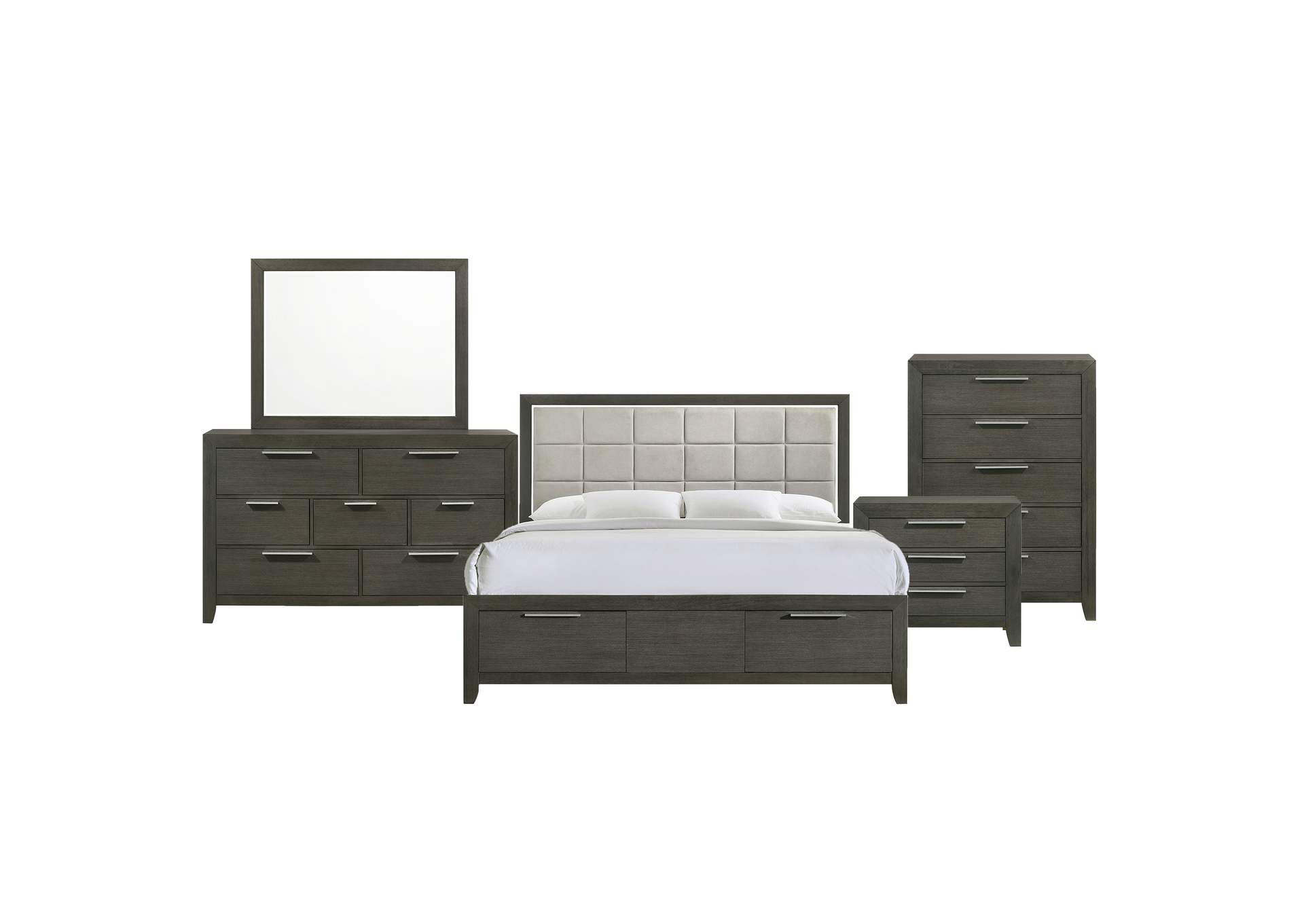 Malika King Storage 5 Piece Bedroom Set,Elements