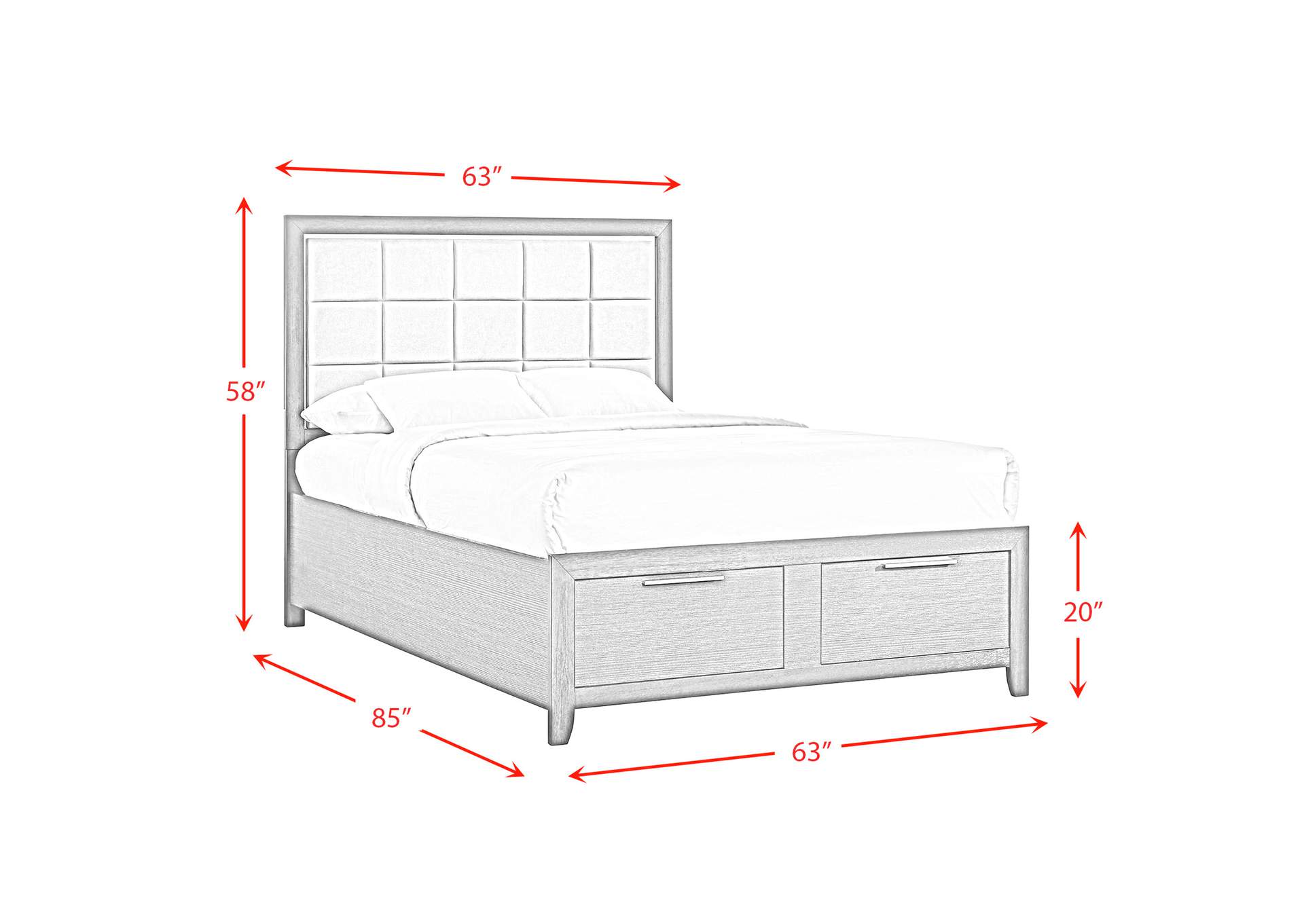 Malika Queen Storage Bed,Elements