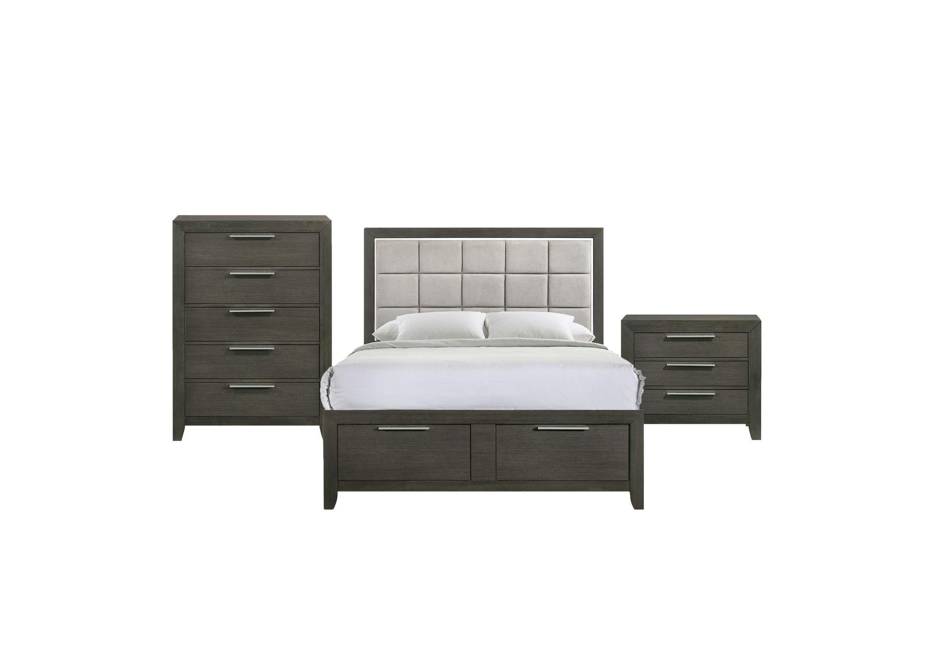 Malika Queen Storage 3 Piece Bedroom Set,Elements