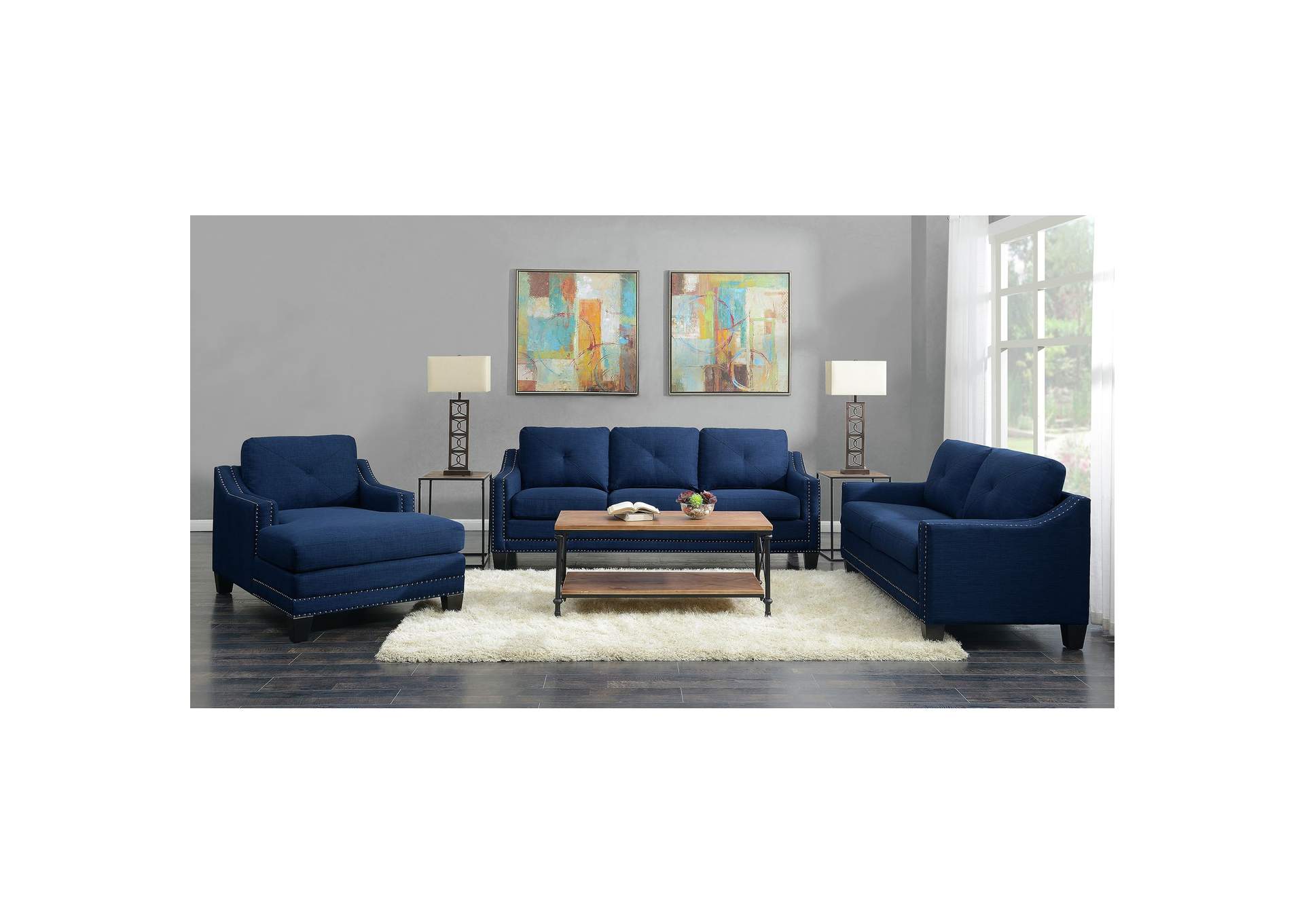 Malone 6651 Chair Chaise Heirloom Blue,Elements