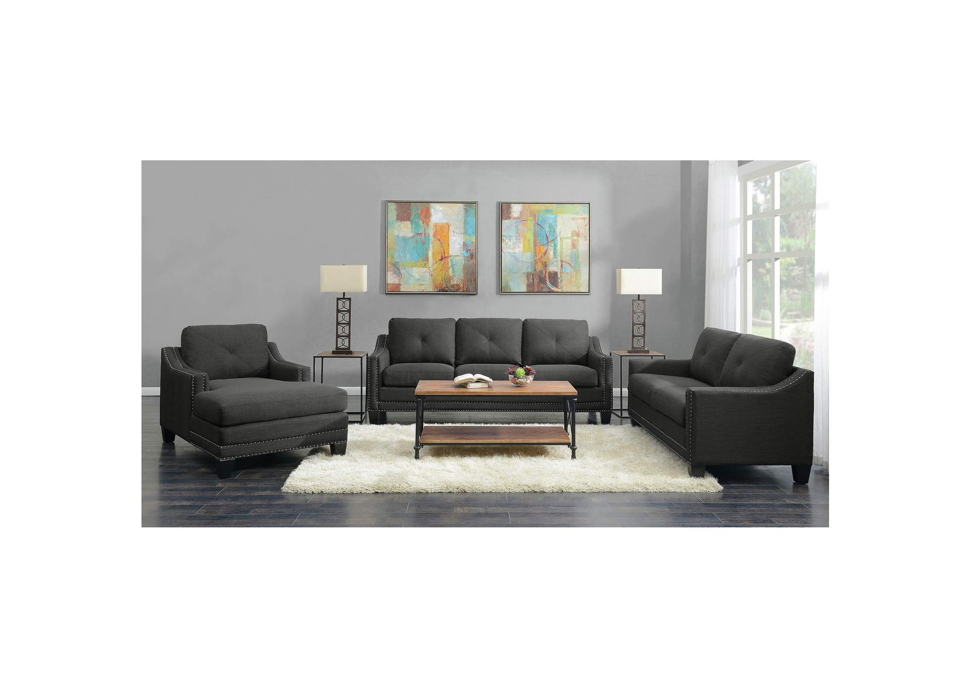 Malone Chair Chaise In Heirloom Charcoal,Elements