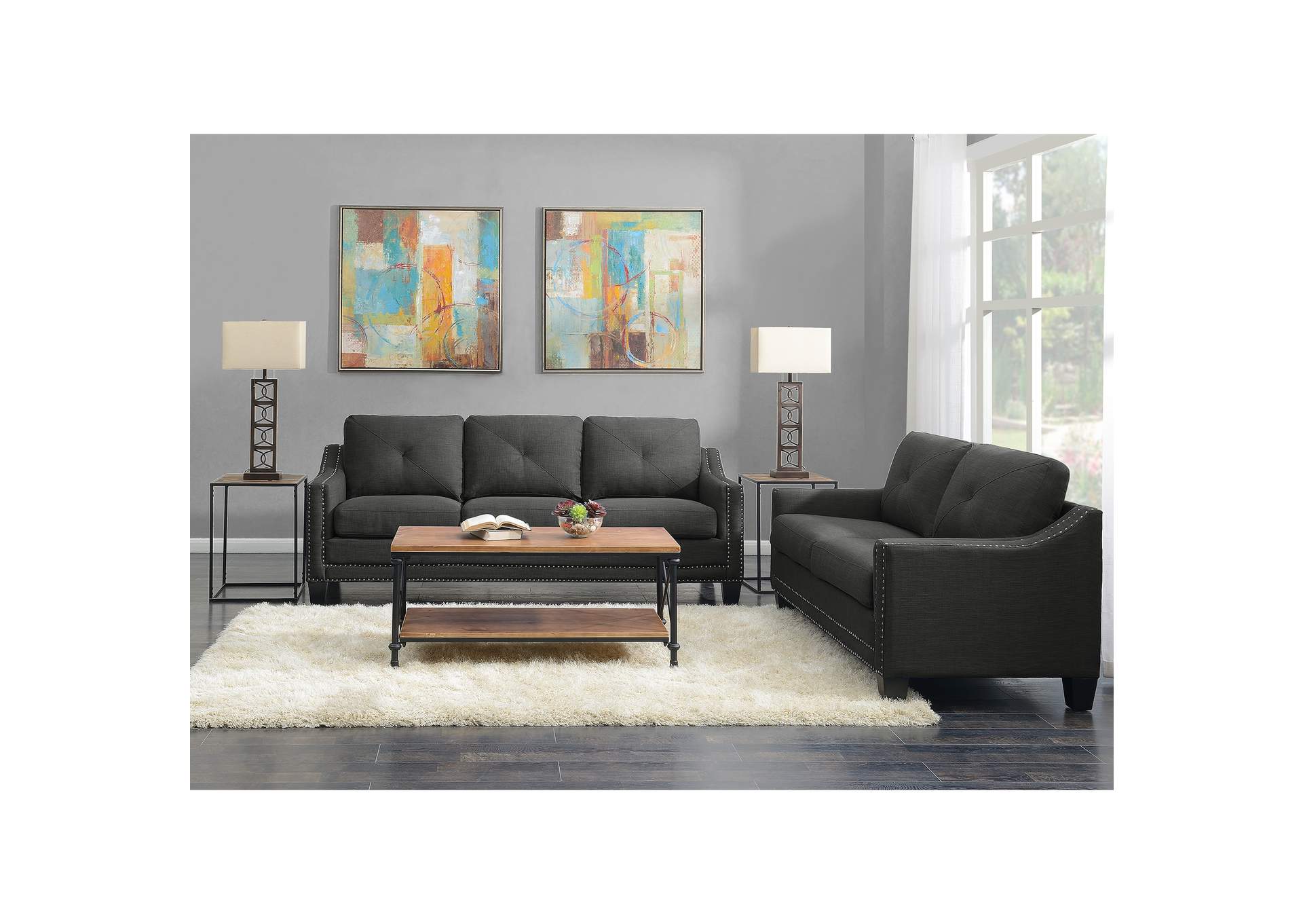 Malone 6651 Loveseat 72 Heirloom Charcoal,Elements