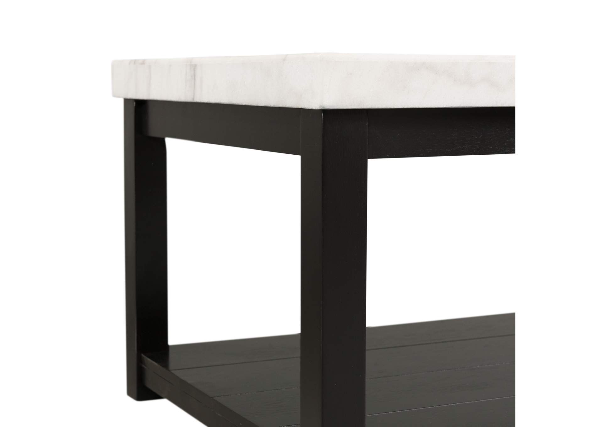 Marcello White Rectangular Coffee Table With Casters,Elements