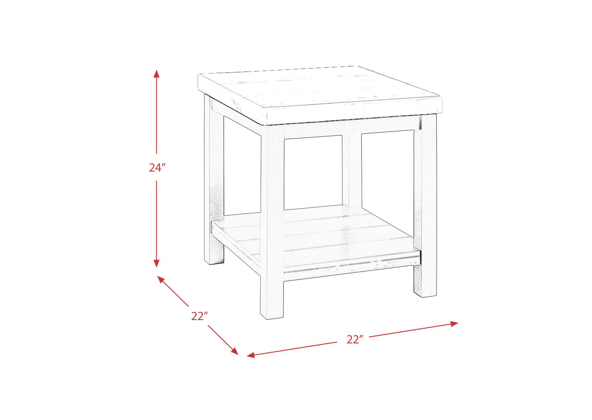 Marcello White End Table,Elements